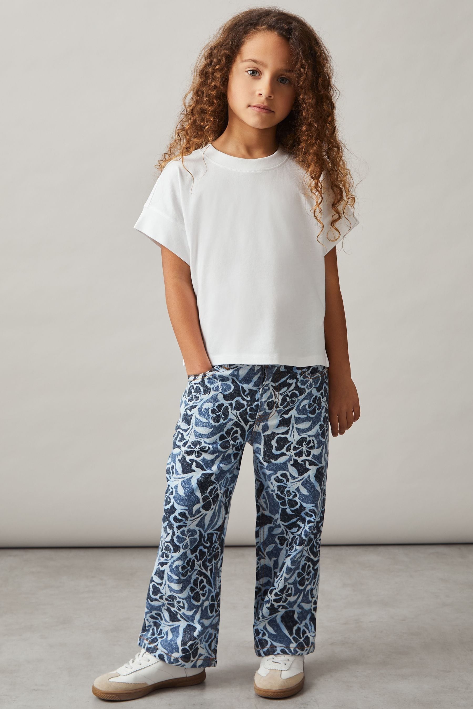 Reiss Kids' Ivory 4-9 Yrs Cotton Oversized Short-sleeve T-shirt