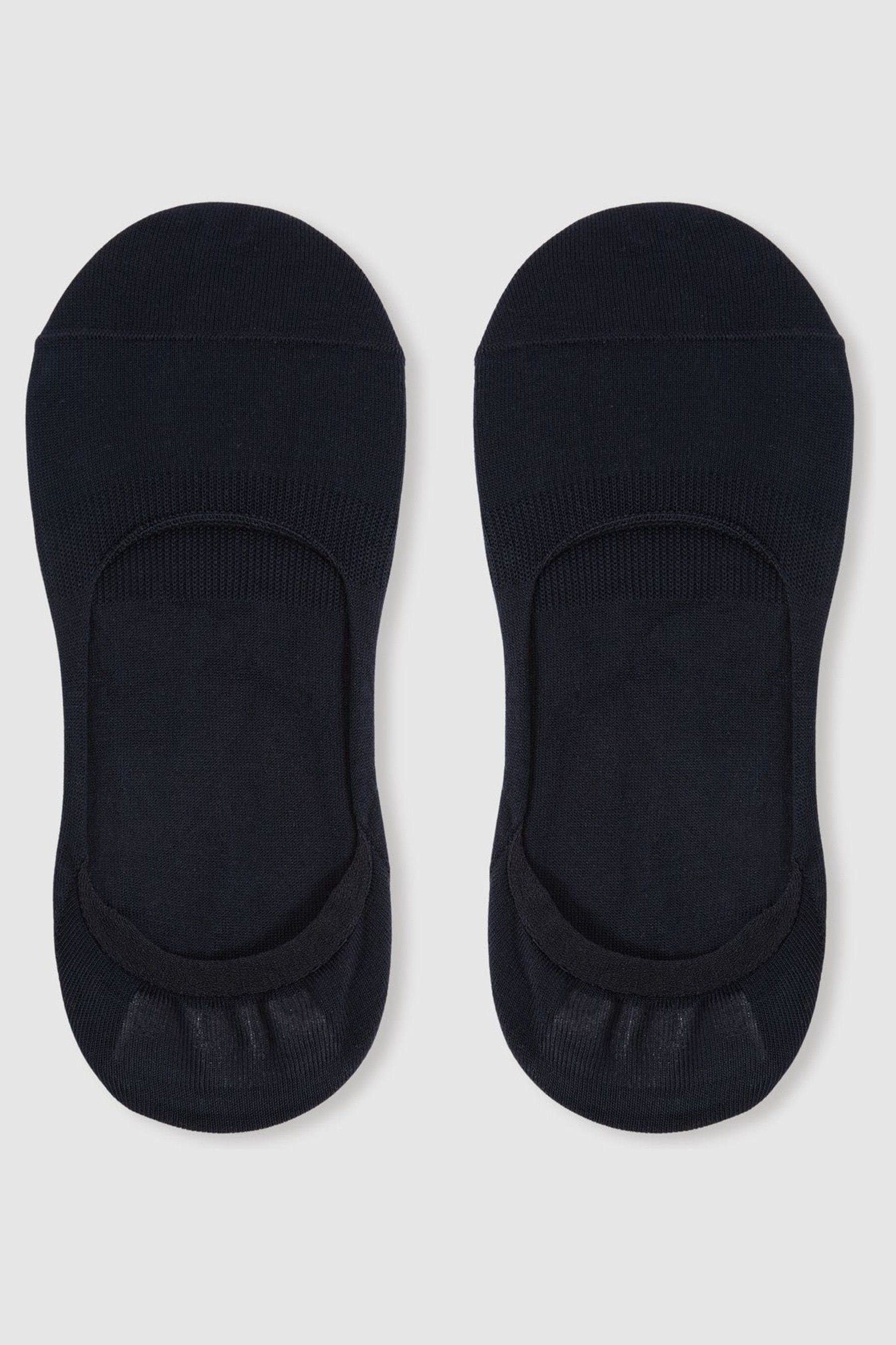Reiss Navy Cotton-blend Loafer Socks In Navy