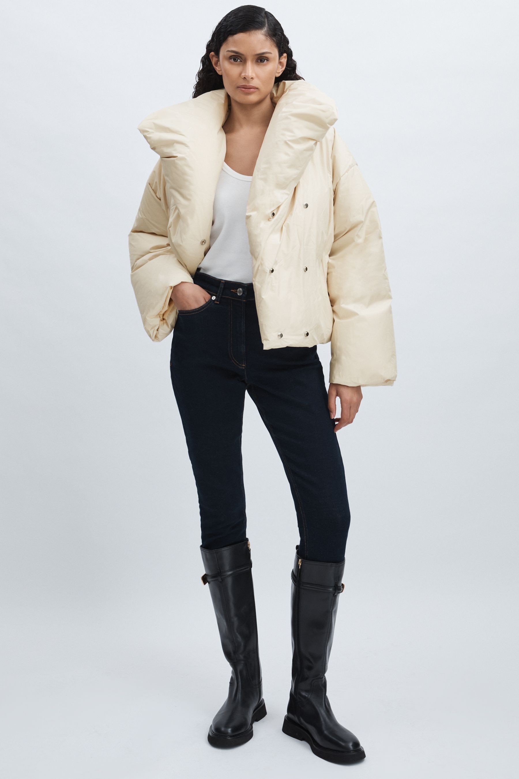 Meotine Oversized Puffer In Cream