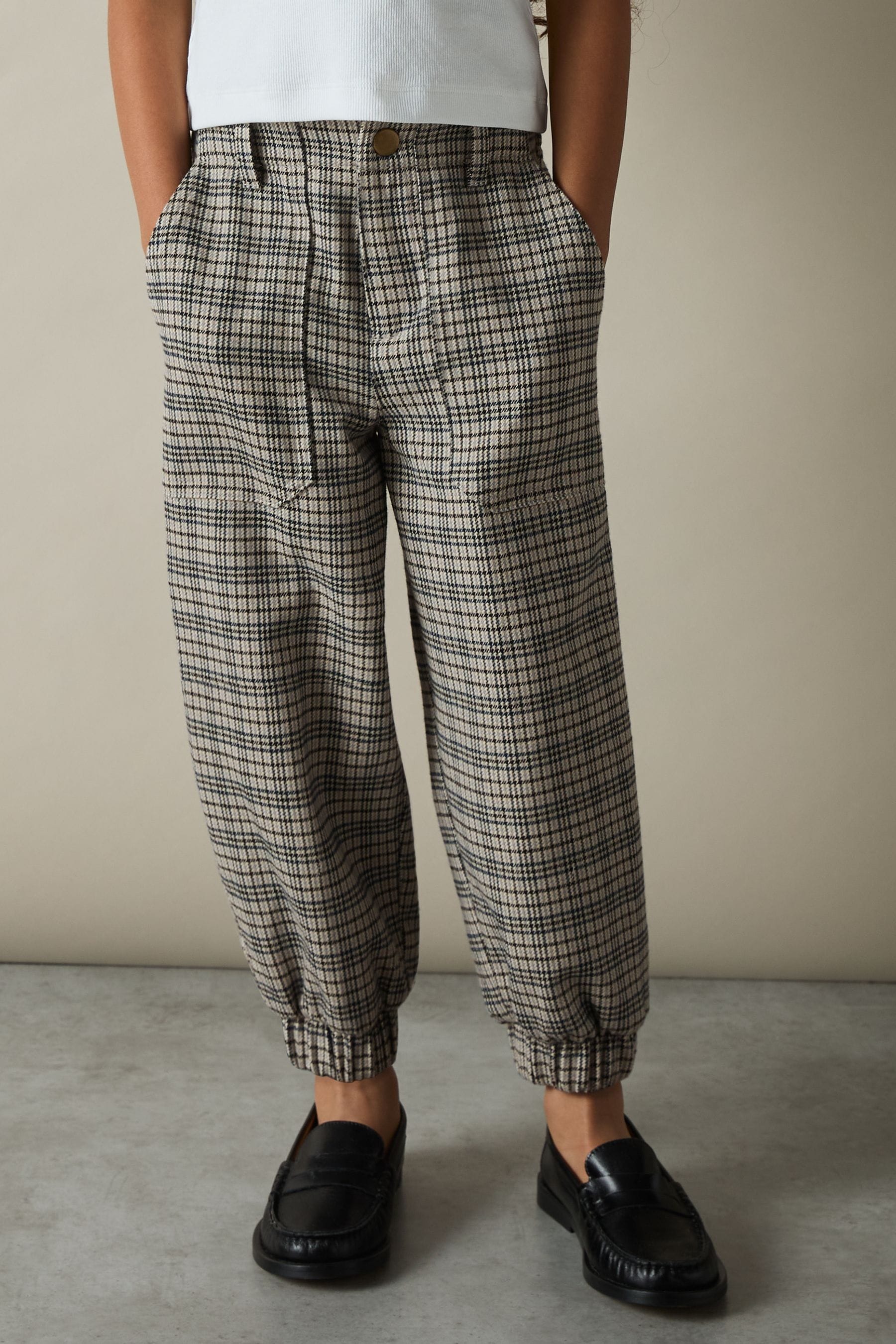Reiss Grey 9-13 yrs Check Woven Joggers, Q04