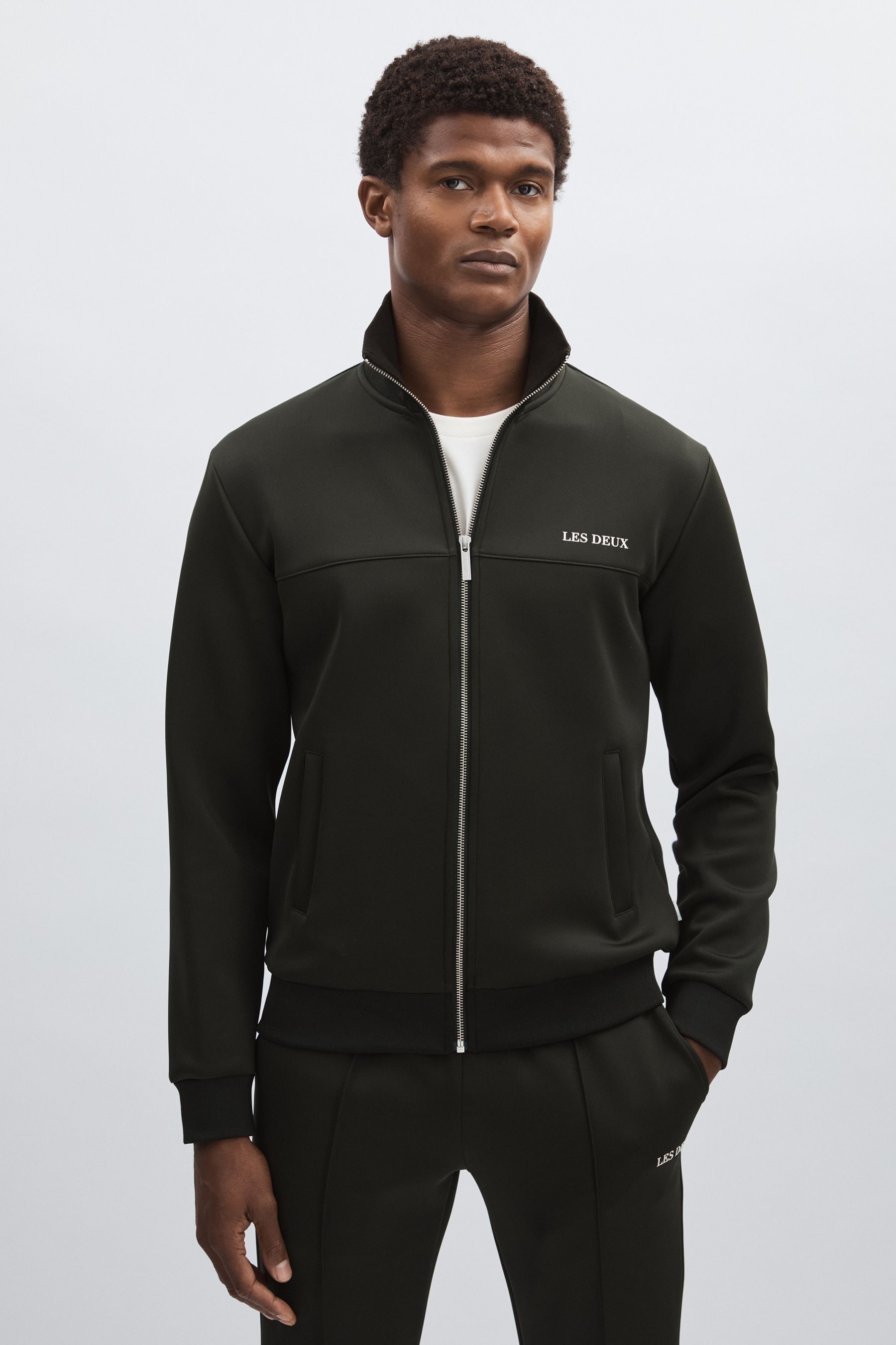 Les Deux Dark Green Zip-Through Jacket, S