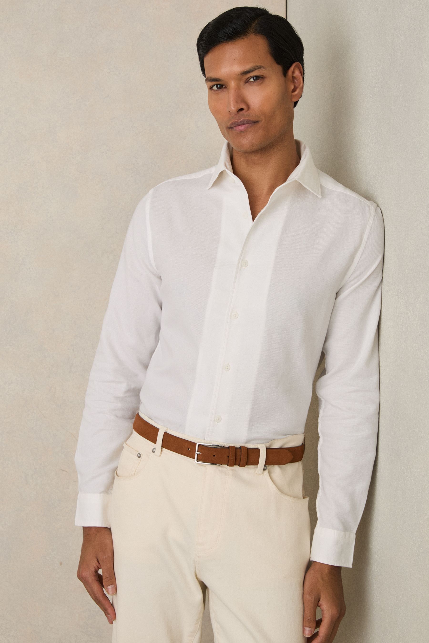 Reiss Garment Dye Pique Shirt