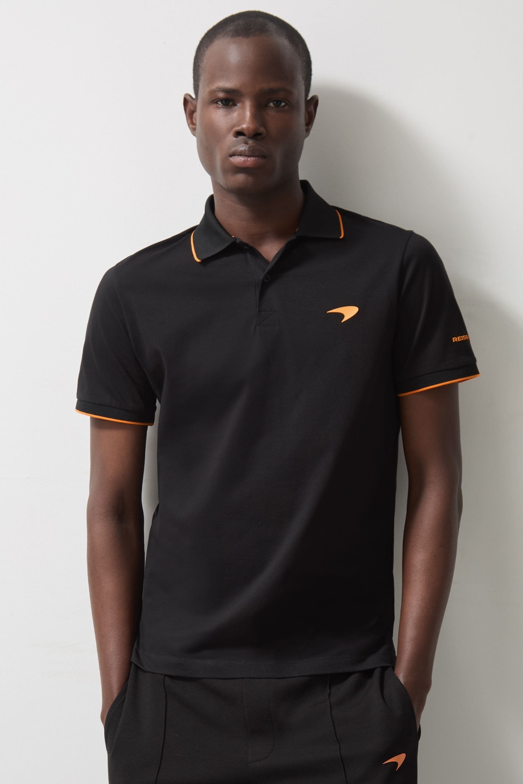 Reiss Mclaren X Mclaren F1 Team Men's Black Cotton Polo Shirt