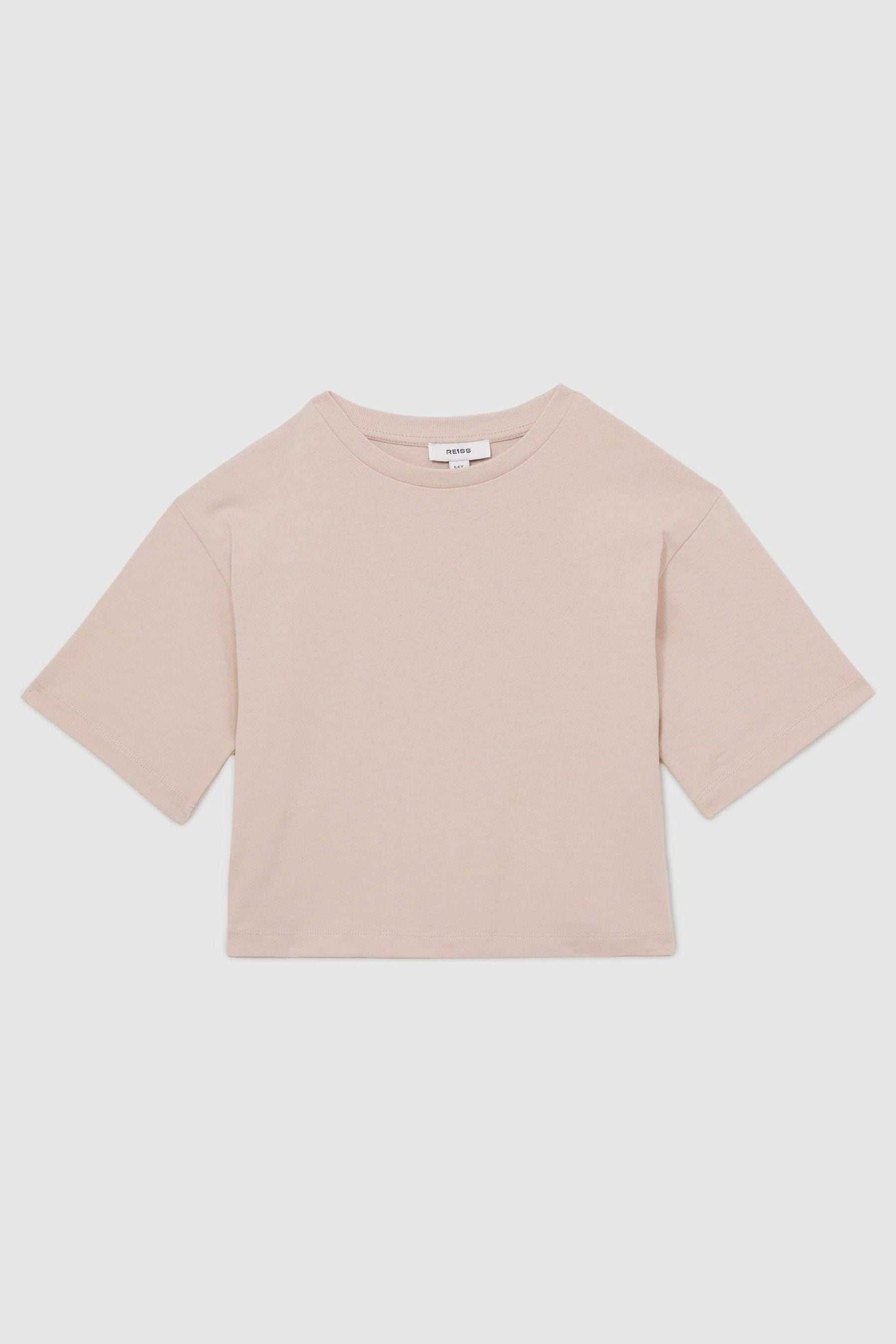 REISS BLUSH CASSY 9-13 YRS OVERSIZED COTTON CREW-NECK T-SHIRT 
