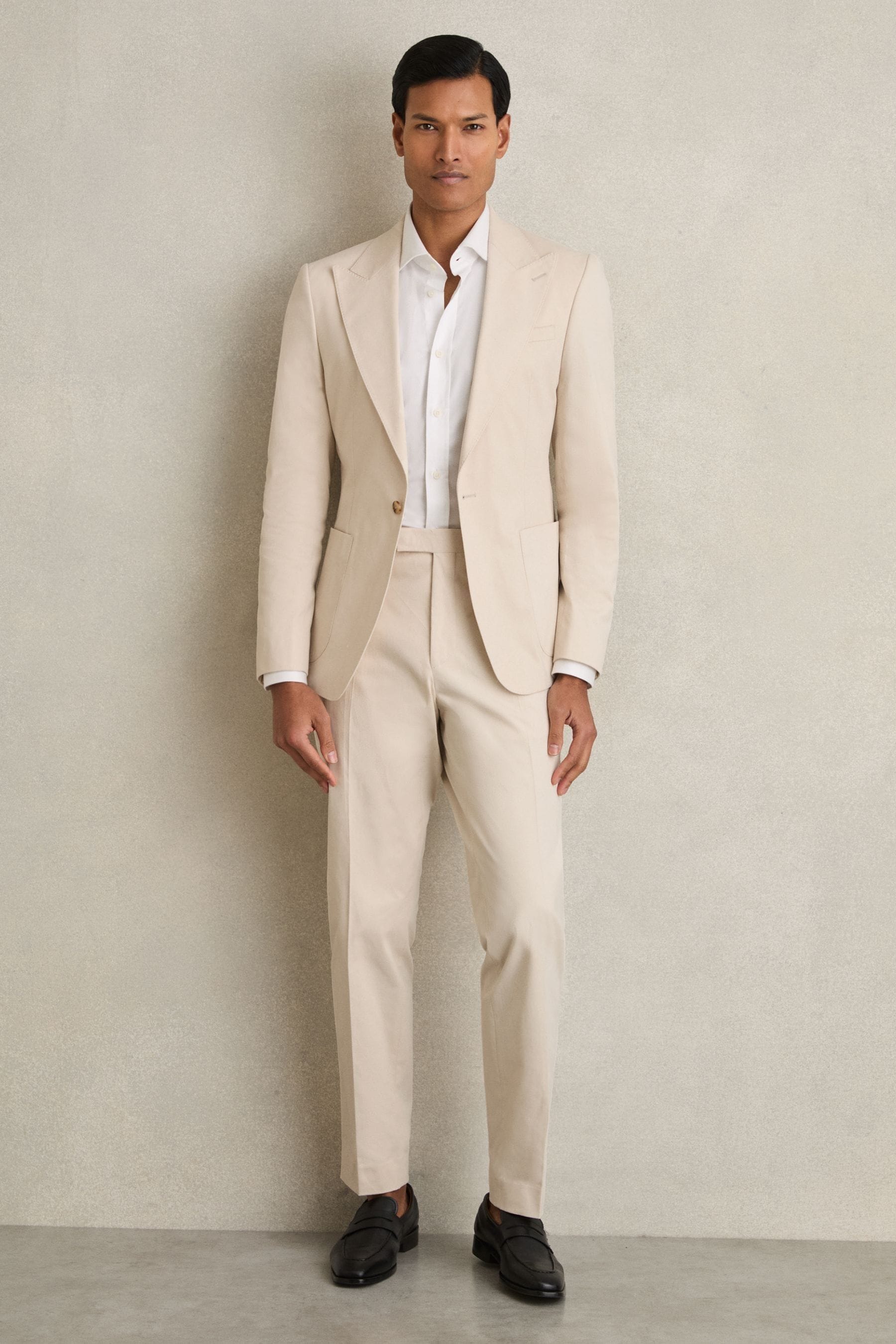 Shop Reiss Stone Slim-fit Single-breasted Suit Blazer