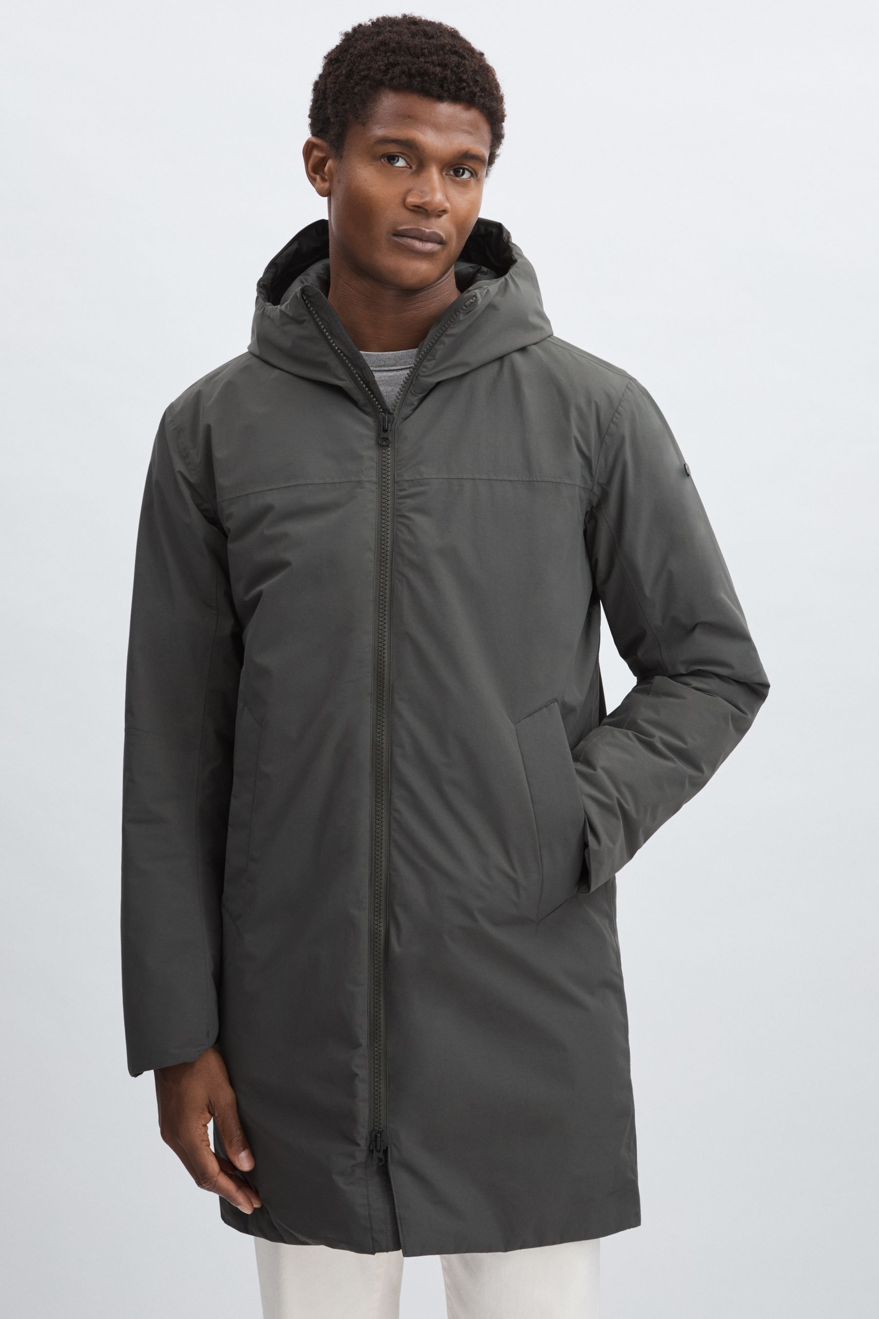 Scandinavian Edition Hooded Padded In Dark Olive