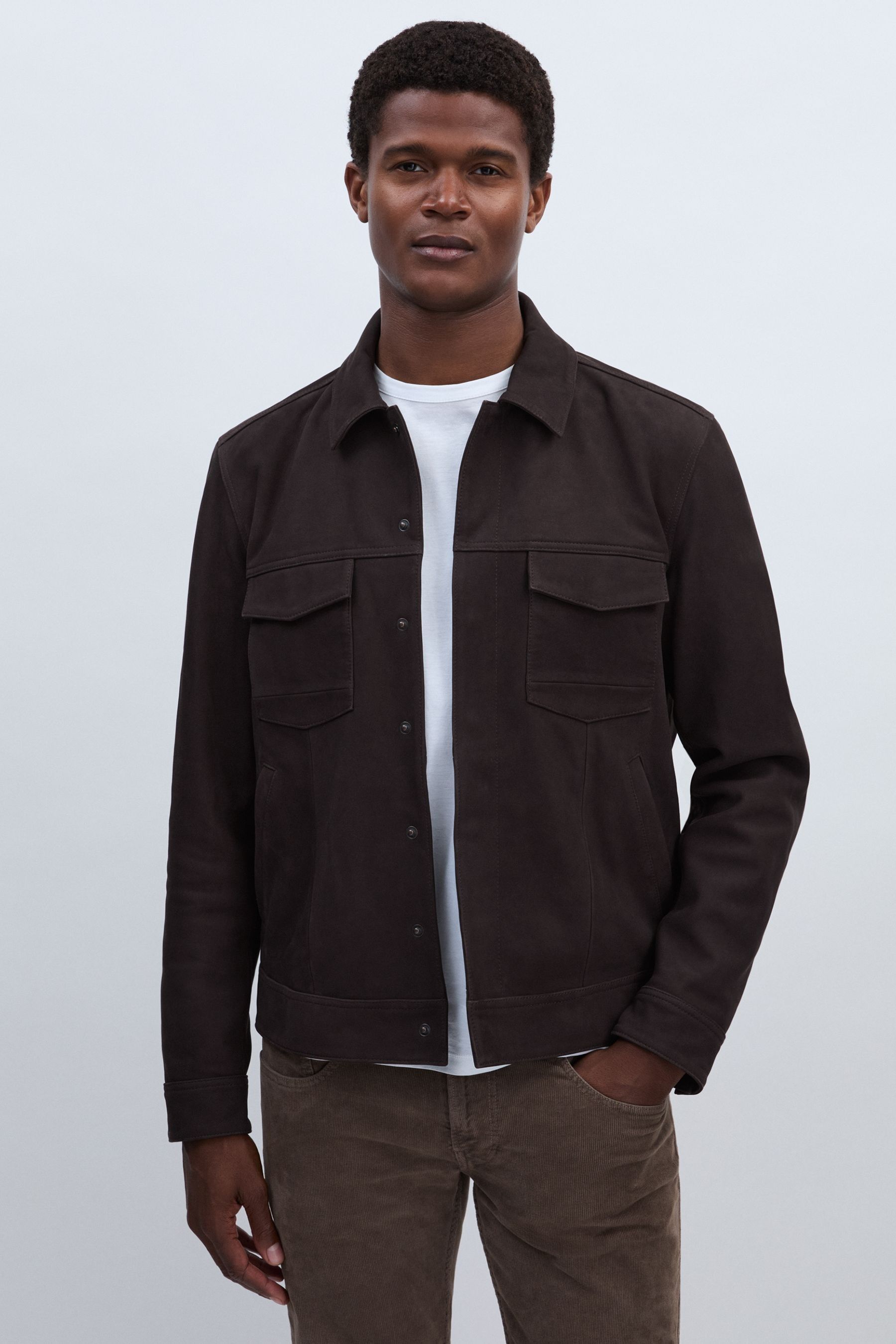 Paige Suede Jacket In Dark Chocolate