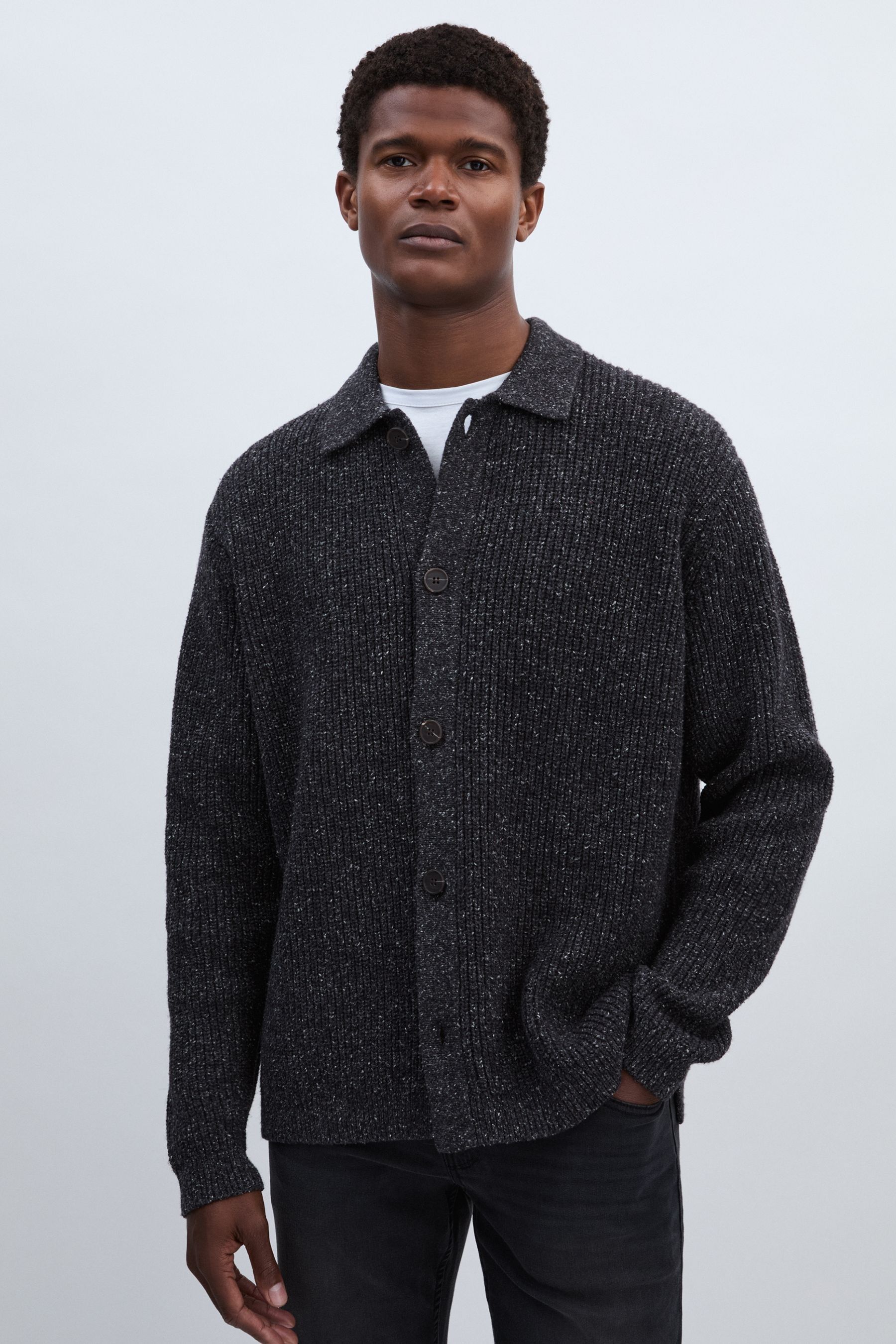 PAIGE PAIGE COTTON-WOOL SPECKLED CARDIGAN