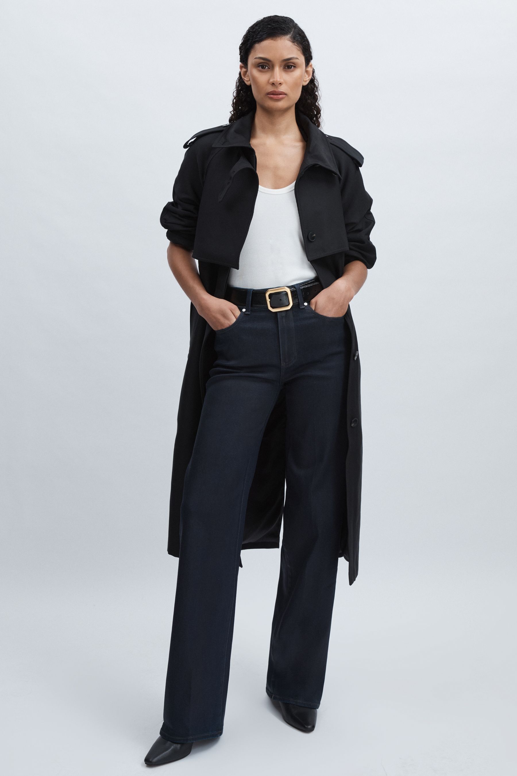 Paige Coated Sasha Jeans Cotton Plain, Glazed Indigo Size: 30