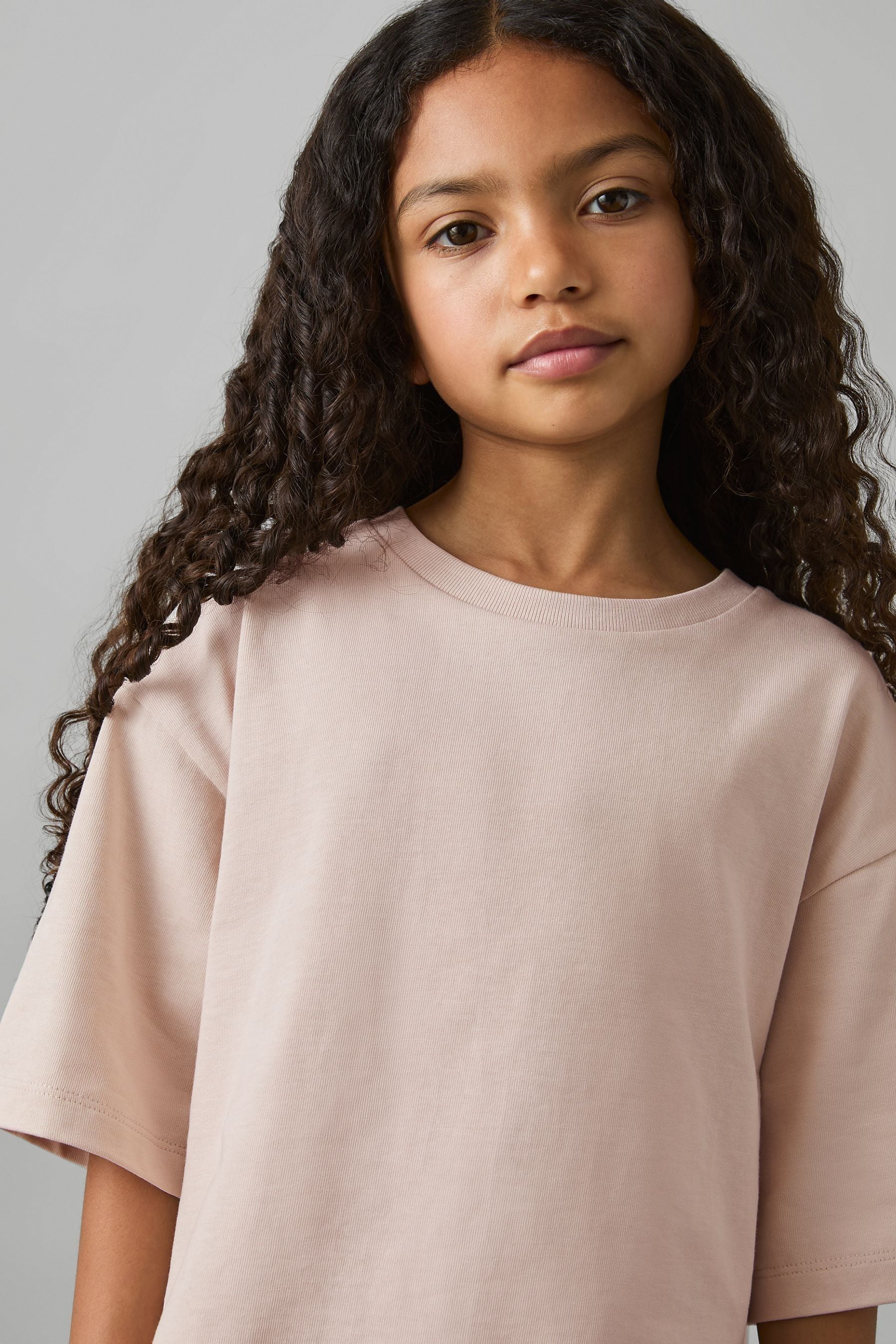 Reiss Kids' Pink 9-13 Yrs Oversized Cotton Crew-neck T-shirt