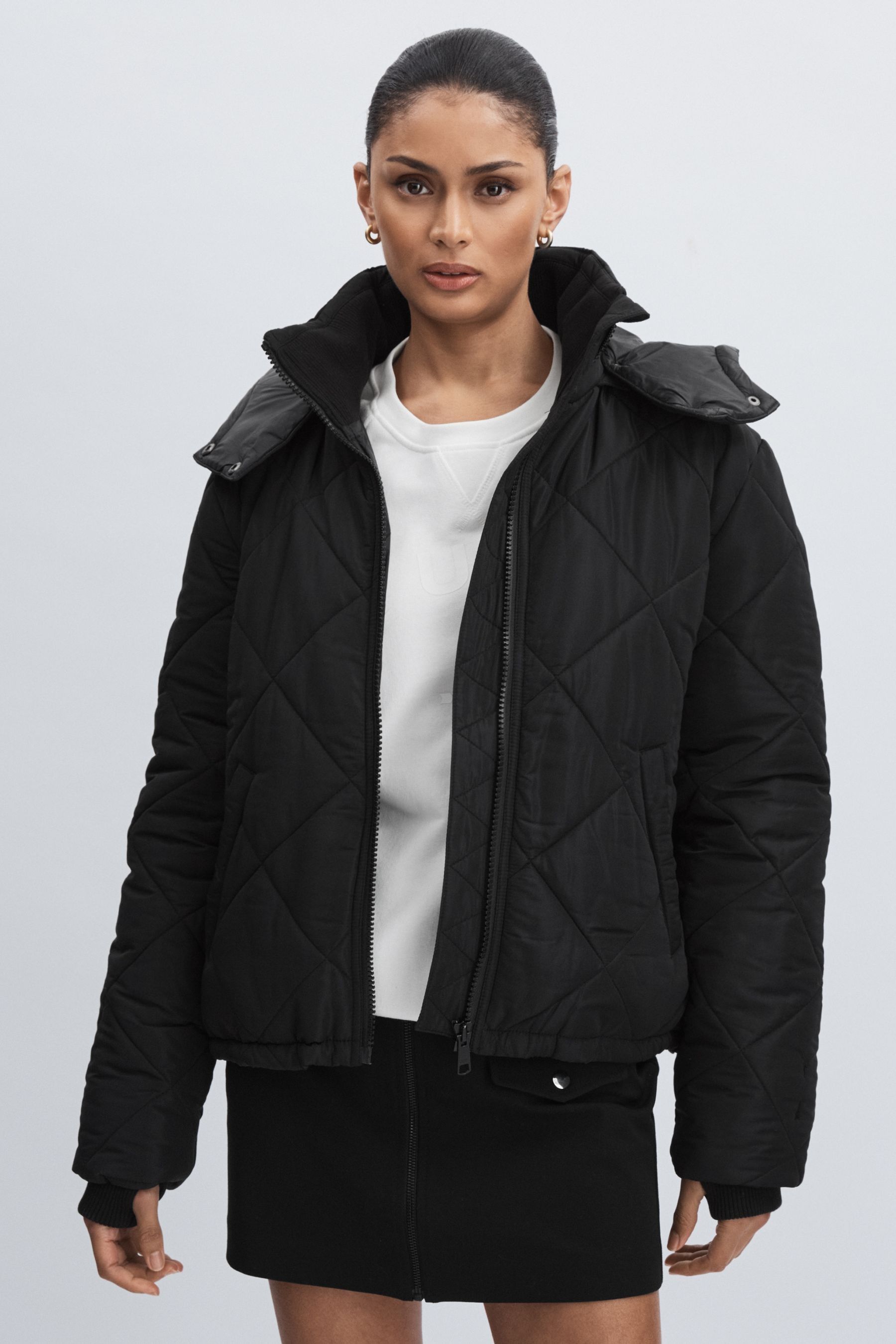The Upside Black Hooded Puffer Montana Jacket, Xxs