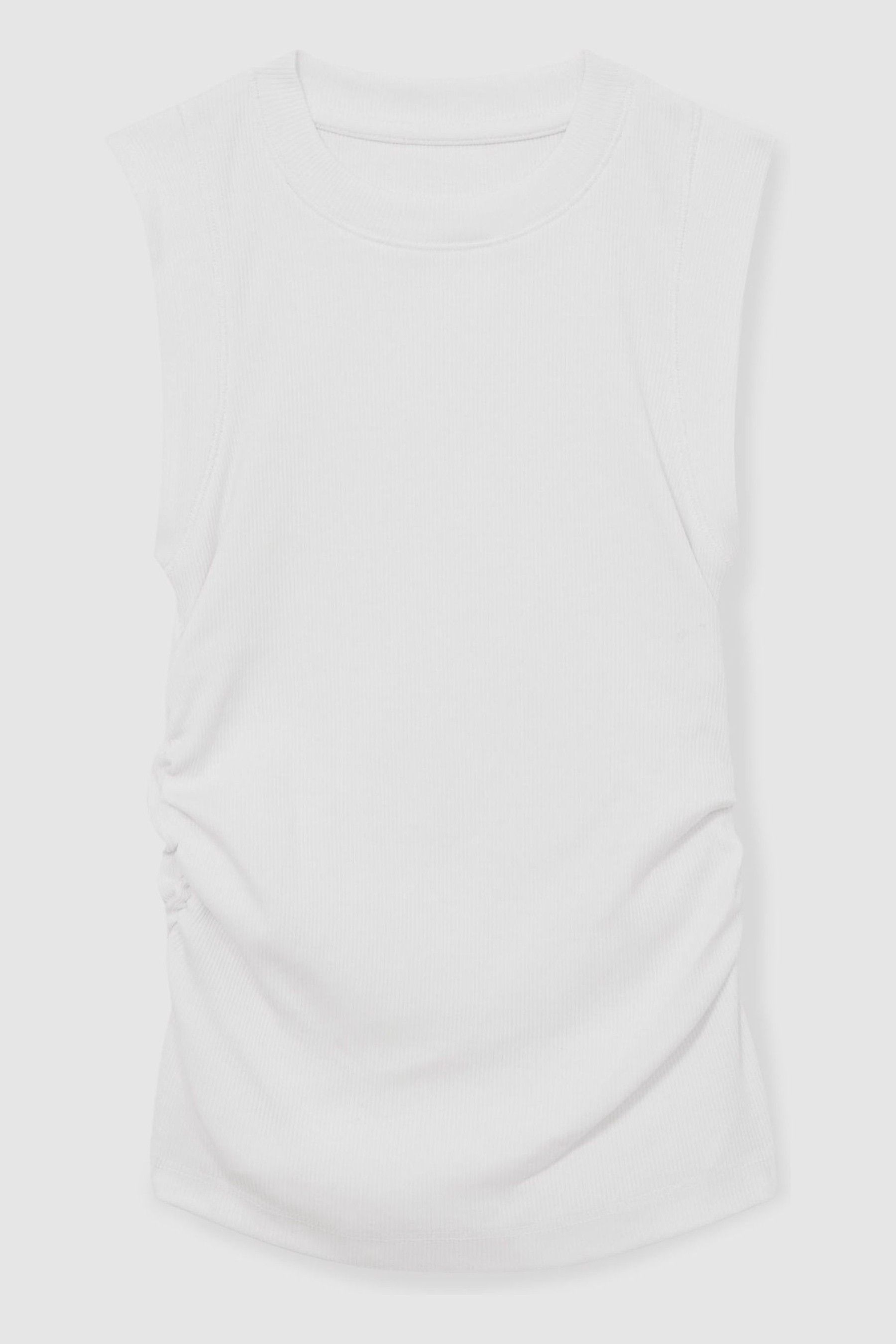 Reiss White Ruched Vest Top In White