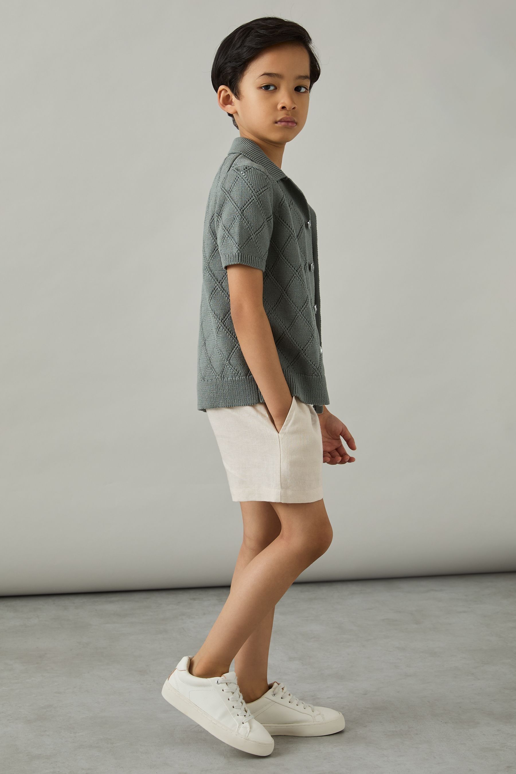 Reiss Natural Drawstring Shorts