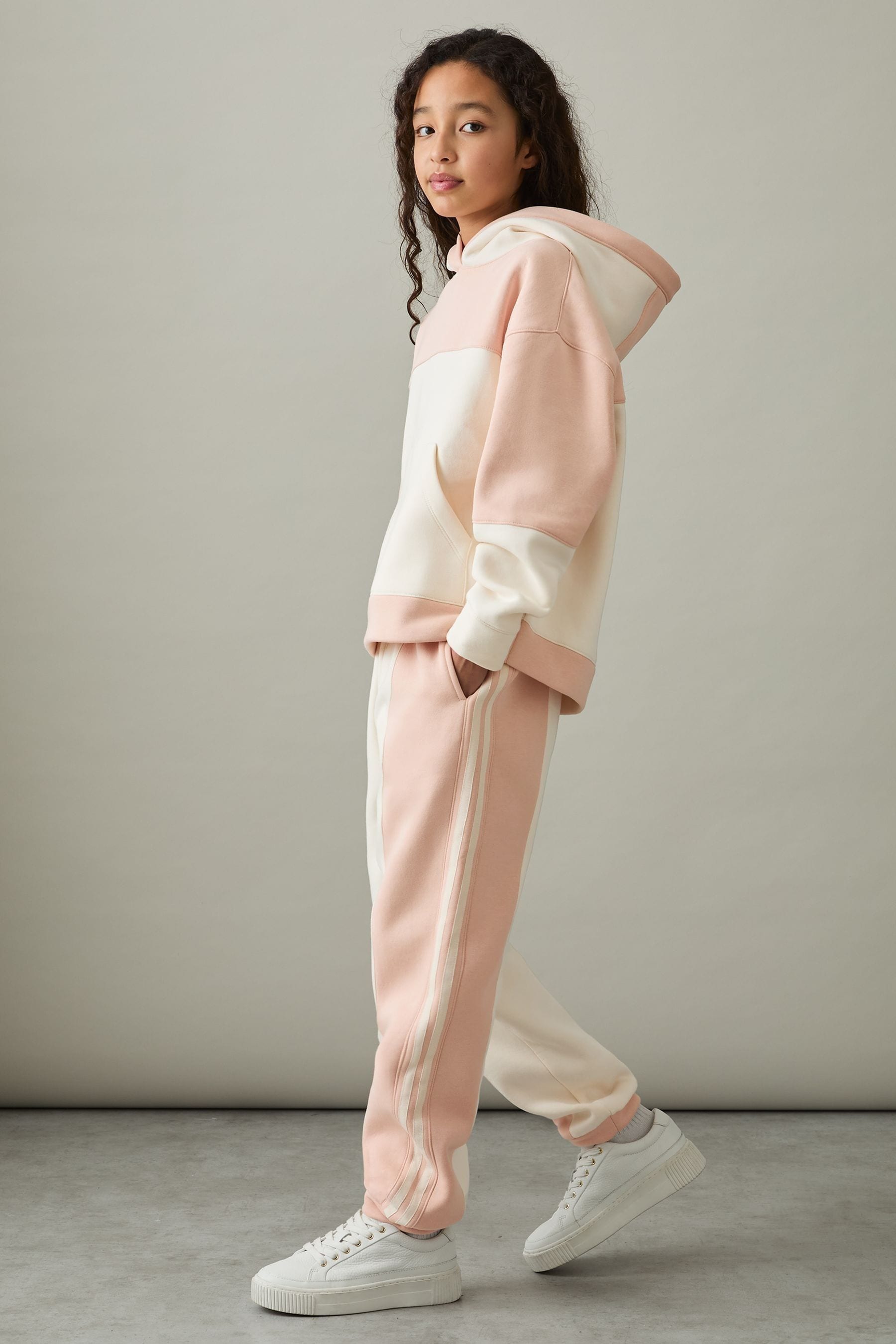 Reiss Pink 4-9 Yrs Colour-block Hoodie And Joggers Set In Pink