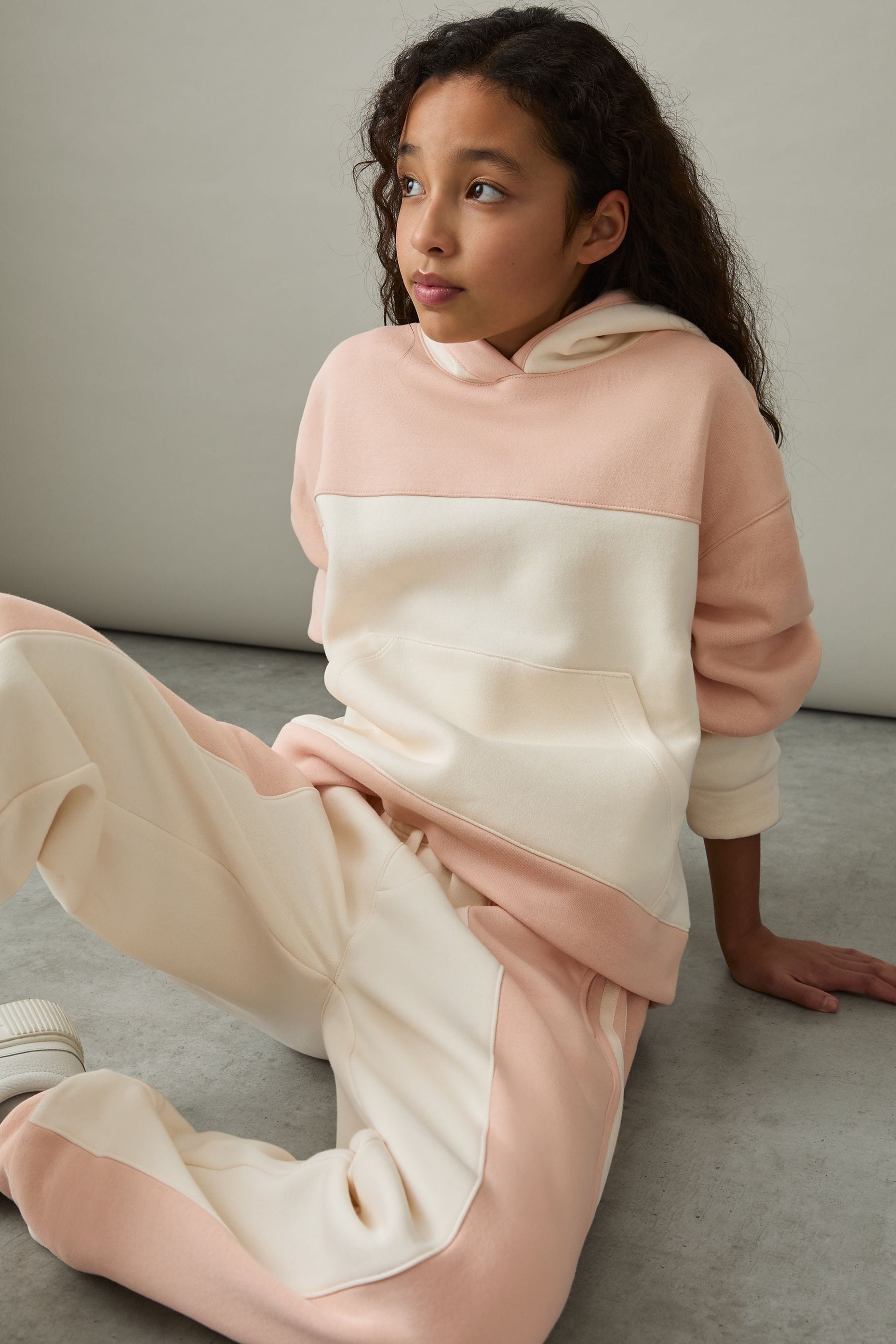Reiss Pink 9-13 Yrs Colour-block Hoodie And Joggers Set