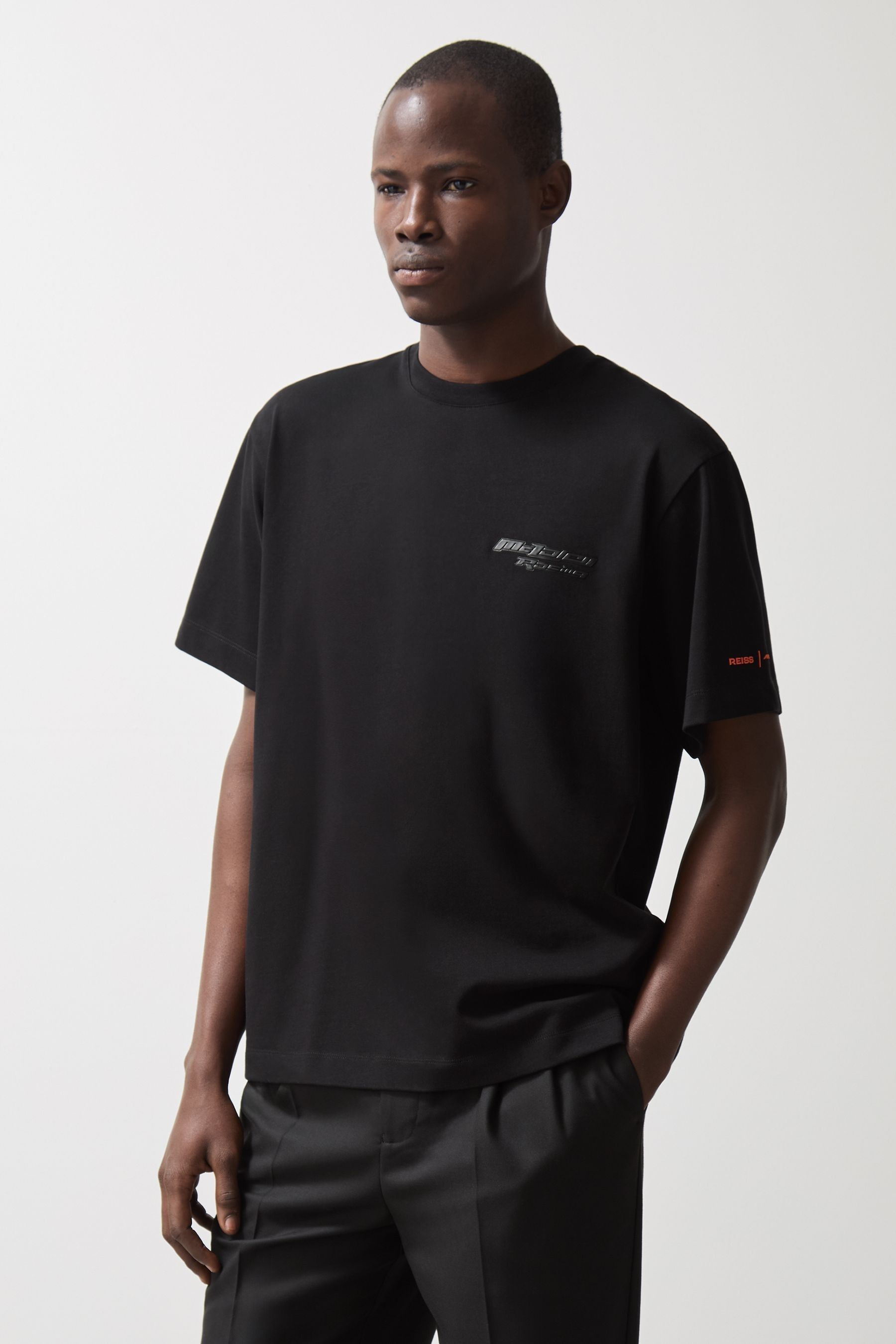 Reiss Mclaren Black Mclaren F1 Team Oversize Unisex Fit Logo T-shirt