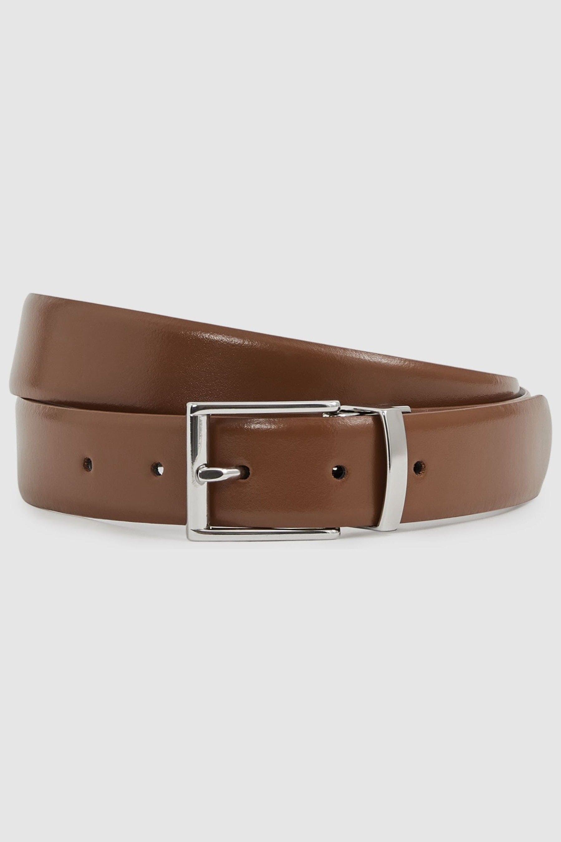 Reiss Tan/dark Brown Leather Reversible Belt