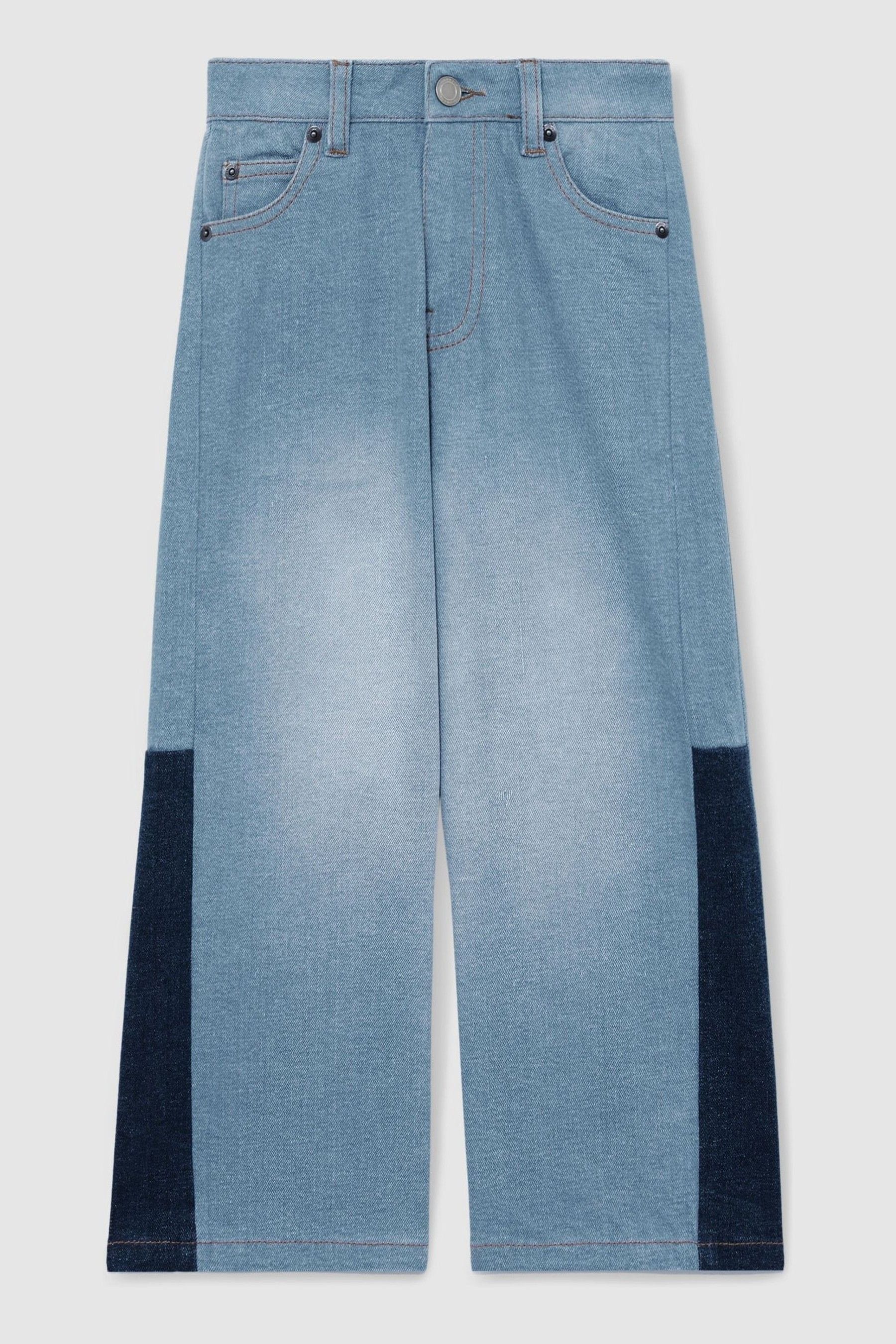Shop Reiss Blue Patchwork Two Tone Denim Jeans