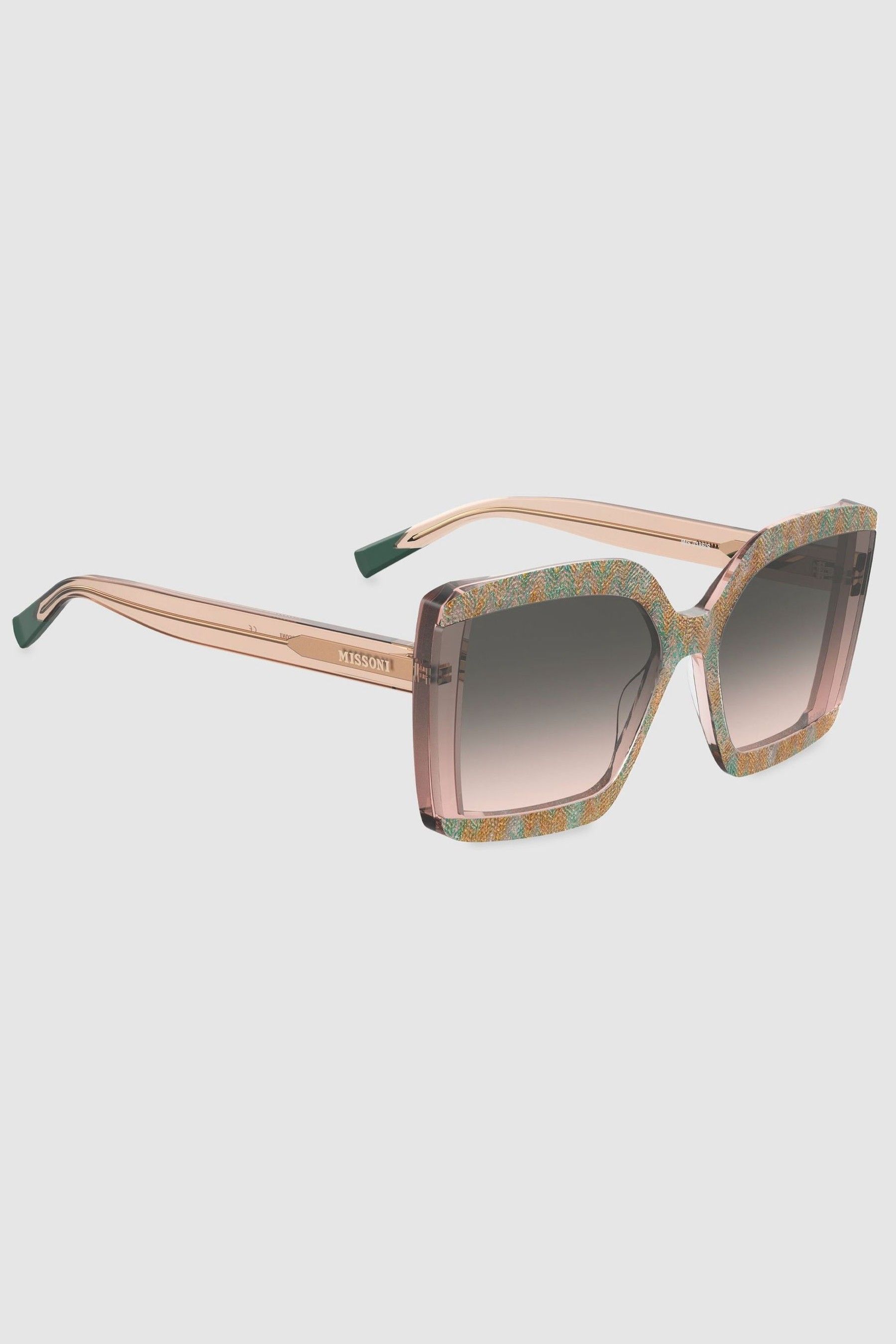 Missoni Eyewear Transparent Pattern Sunglasses, Pink/Green