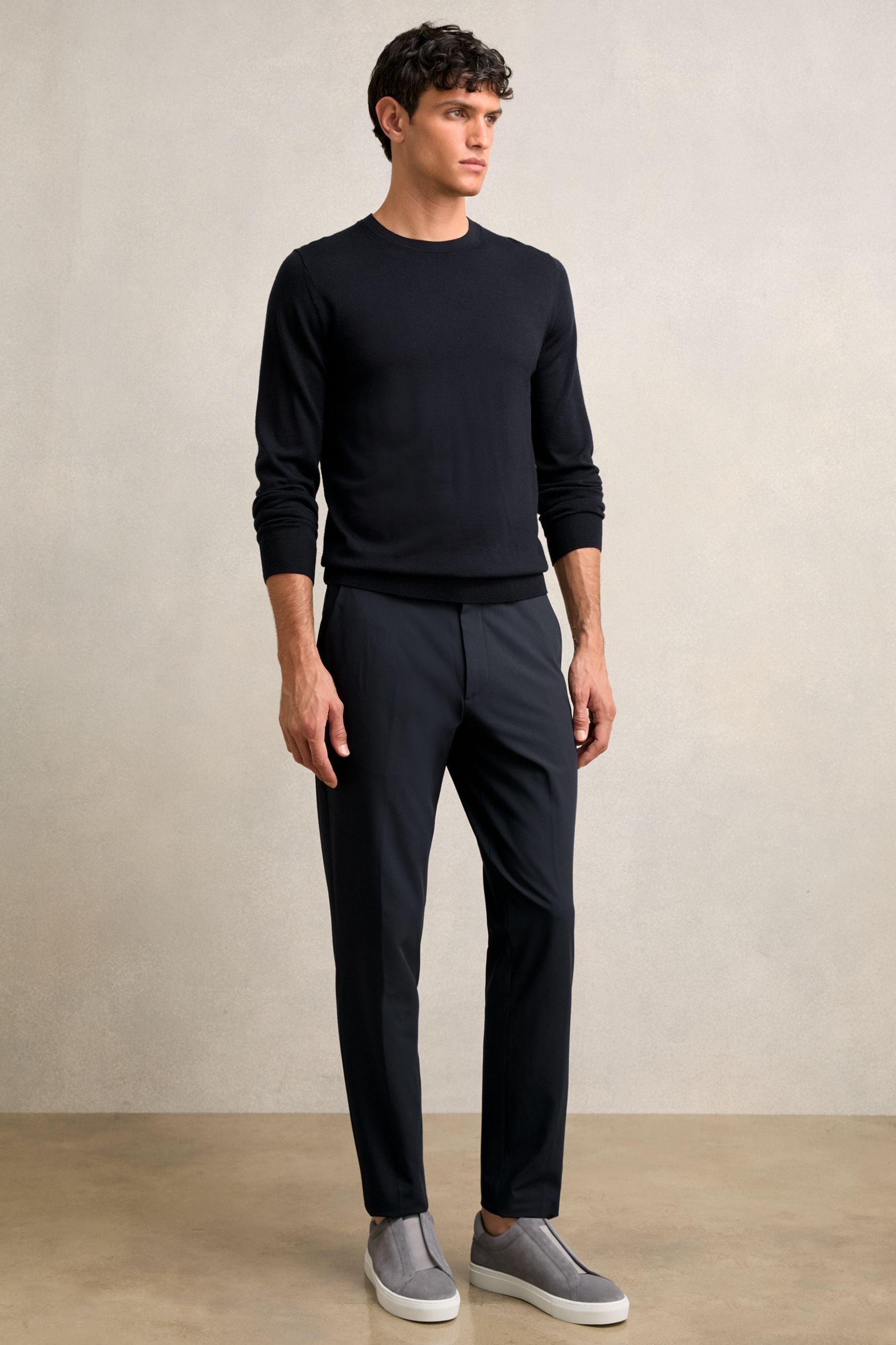 Reiss Navy Technical Drawstring Trousers In Navy