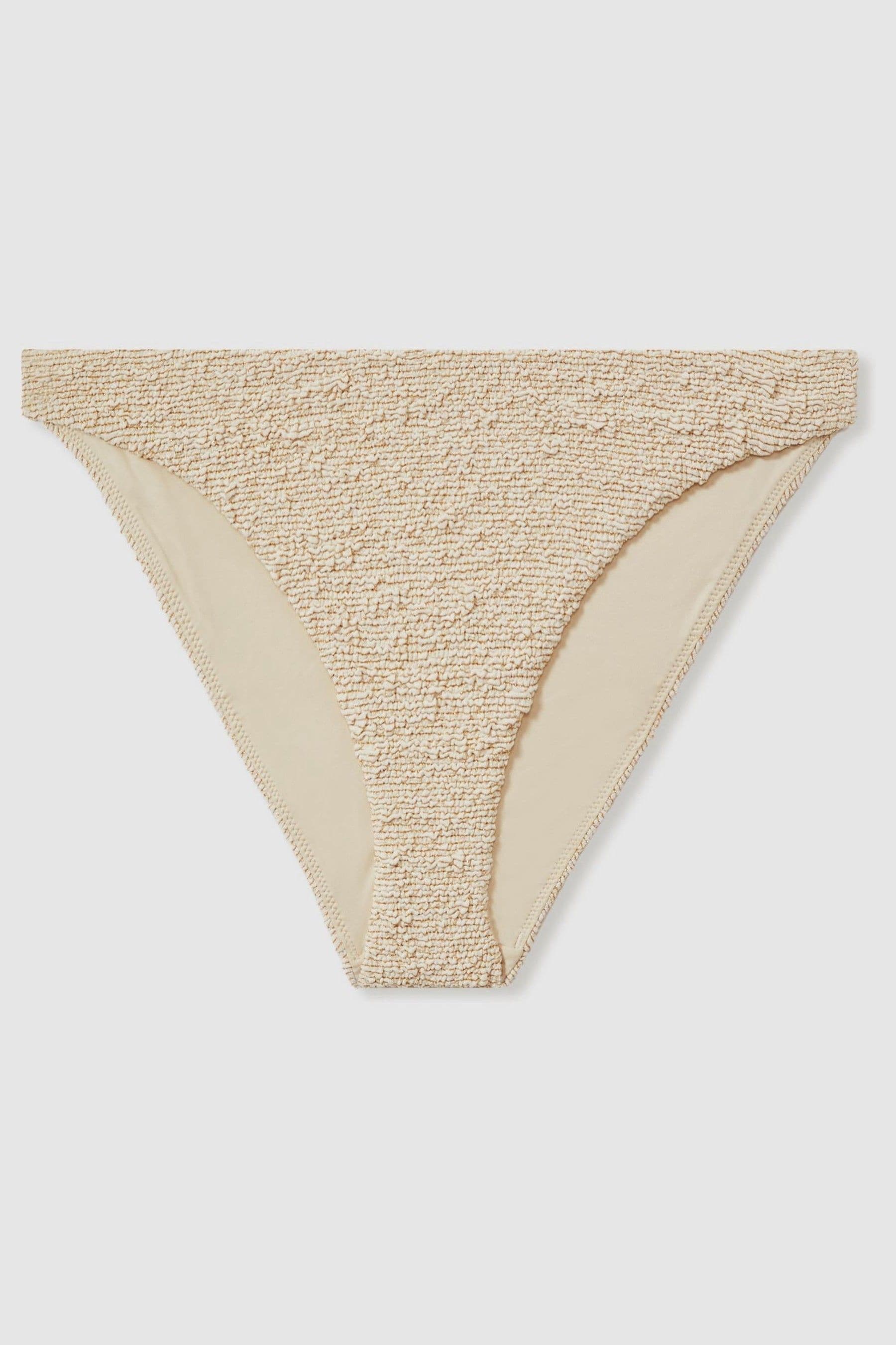 Shop The Upside Textured Metallic Bikini Bottoms In Natural