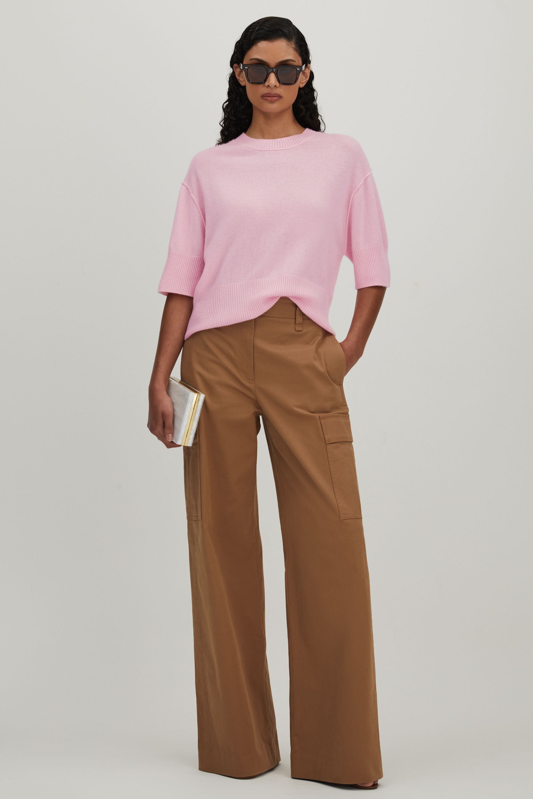 Shop Crush Collection Cashmere Oversized T-shirt In Pink