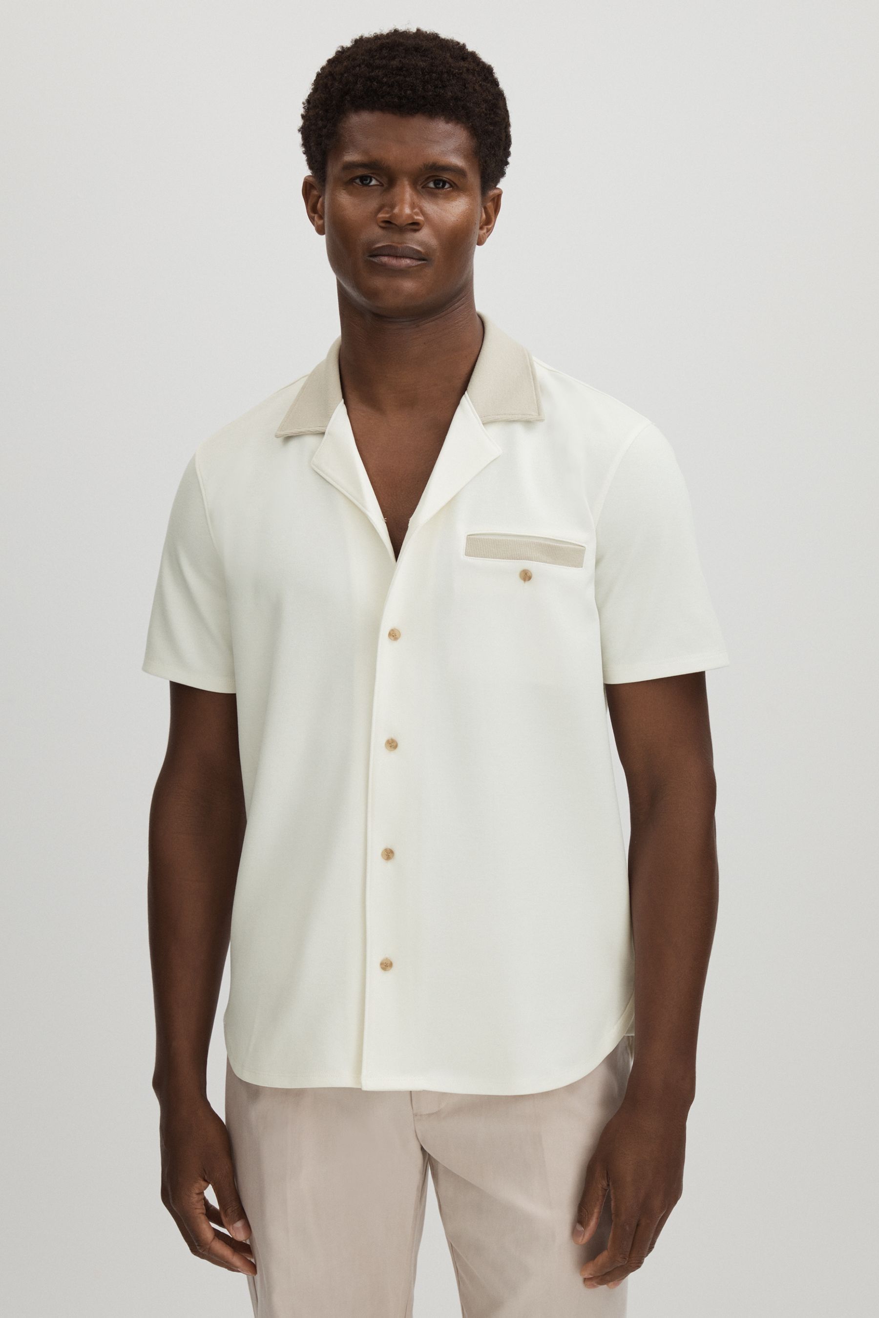 Paige Knitted Pique Cuban Collar Shirt