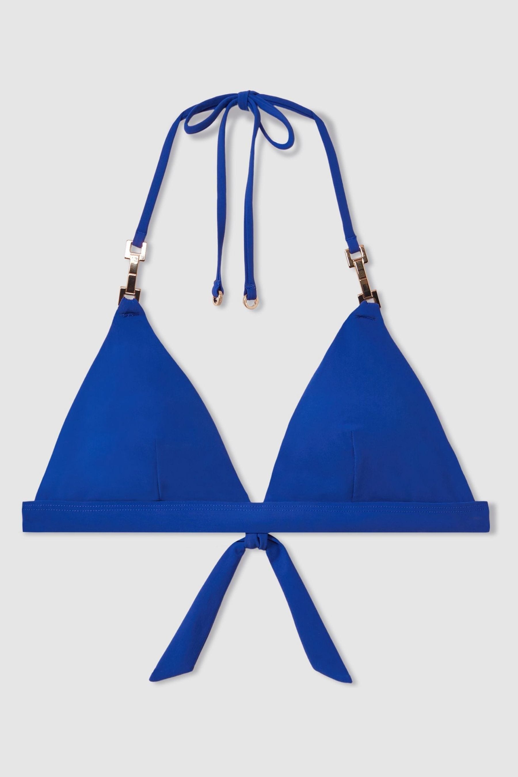Reiss Cobalt Blue Riah Triangle Halter Neck Bikini Top