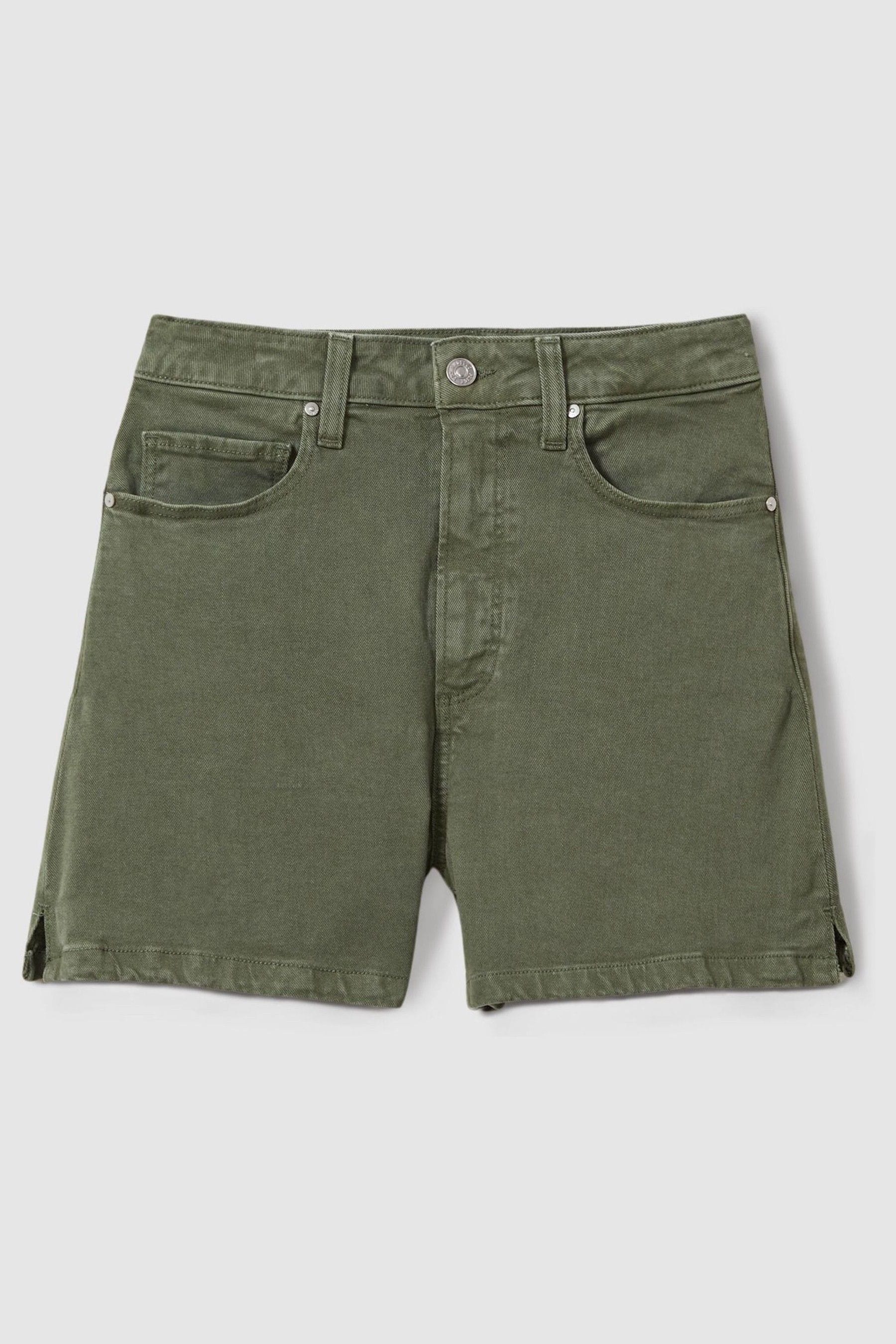 Paige High Rise Denim Shorts, Green, 24