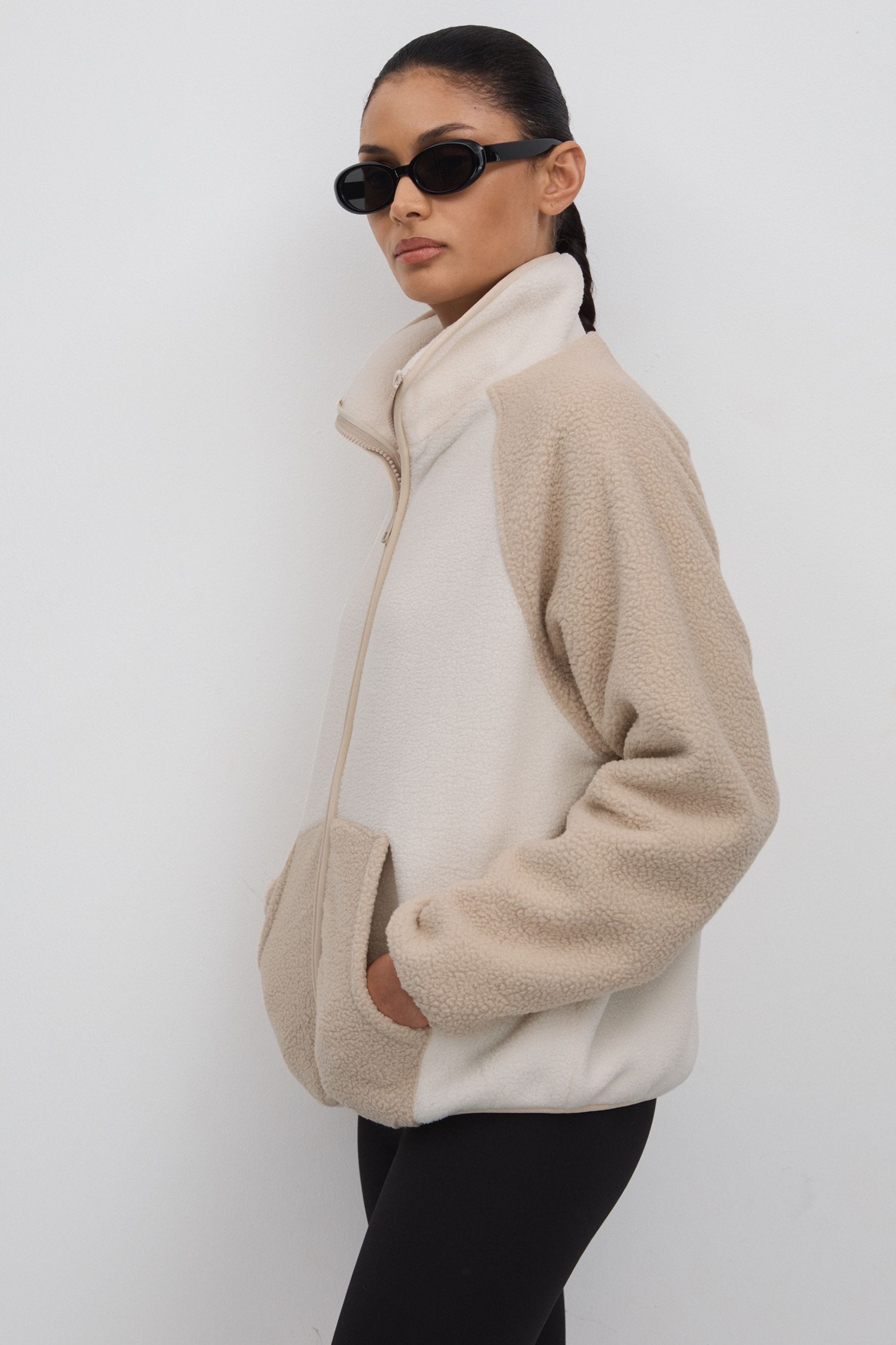 The Upside Natural Fleece Funnel Neck Jacket, S