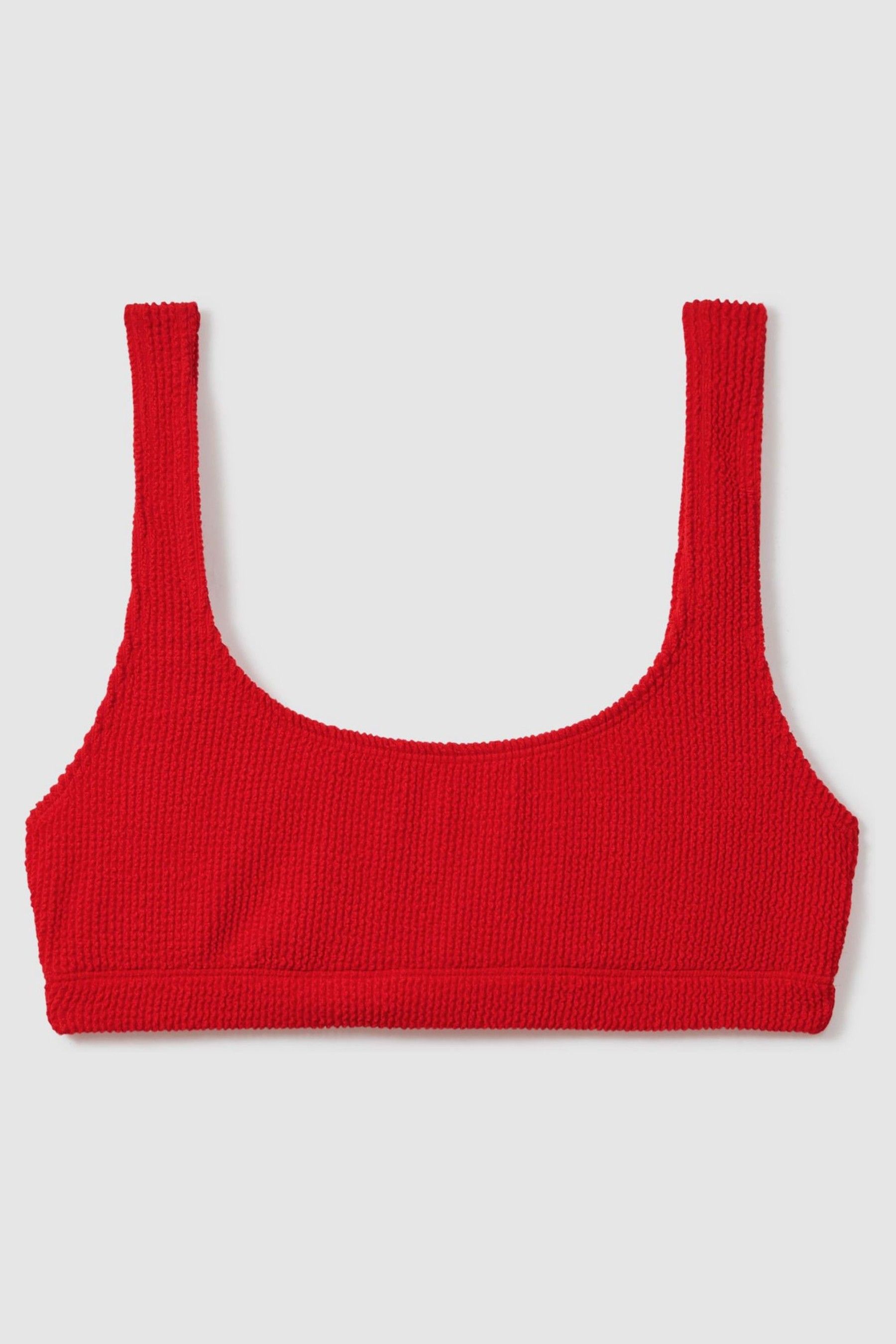 Good American Good Bright Red Good Always Fits Textured Bikini Bottoms In Bright Red