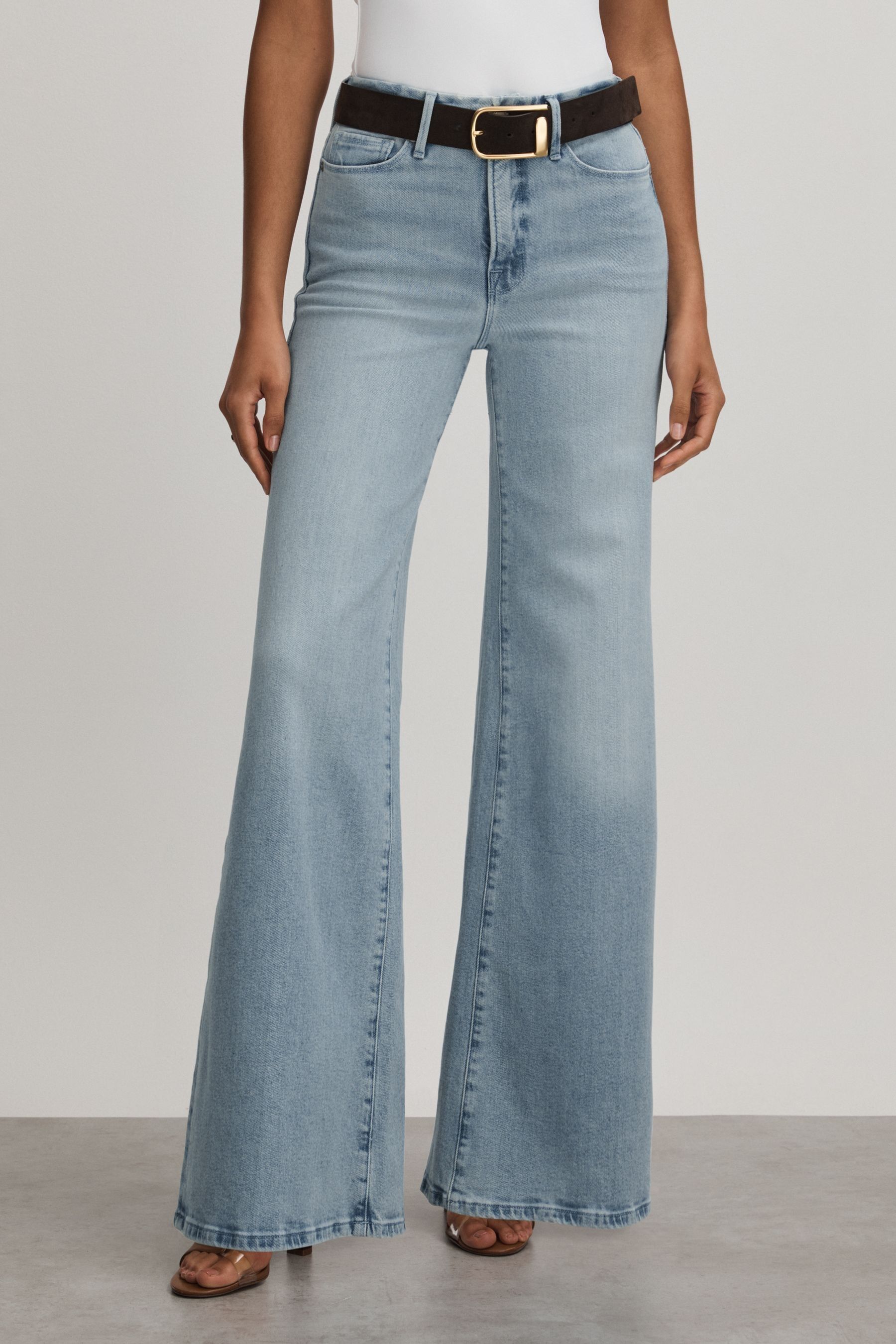 Good American Pale Blue Palazzo Jeans