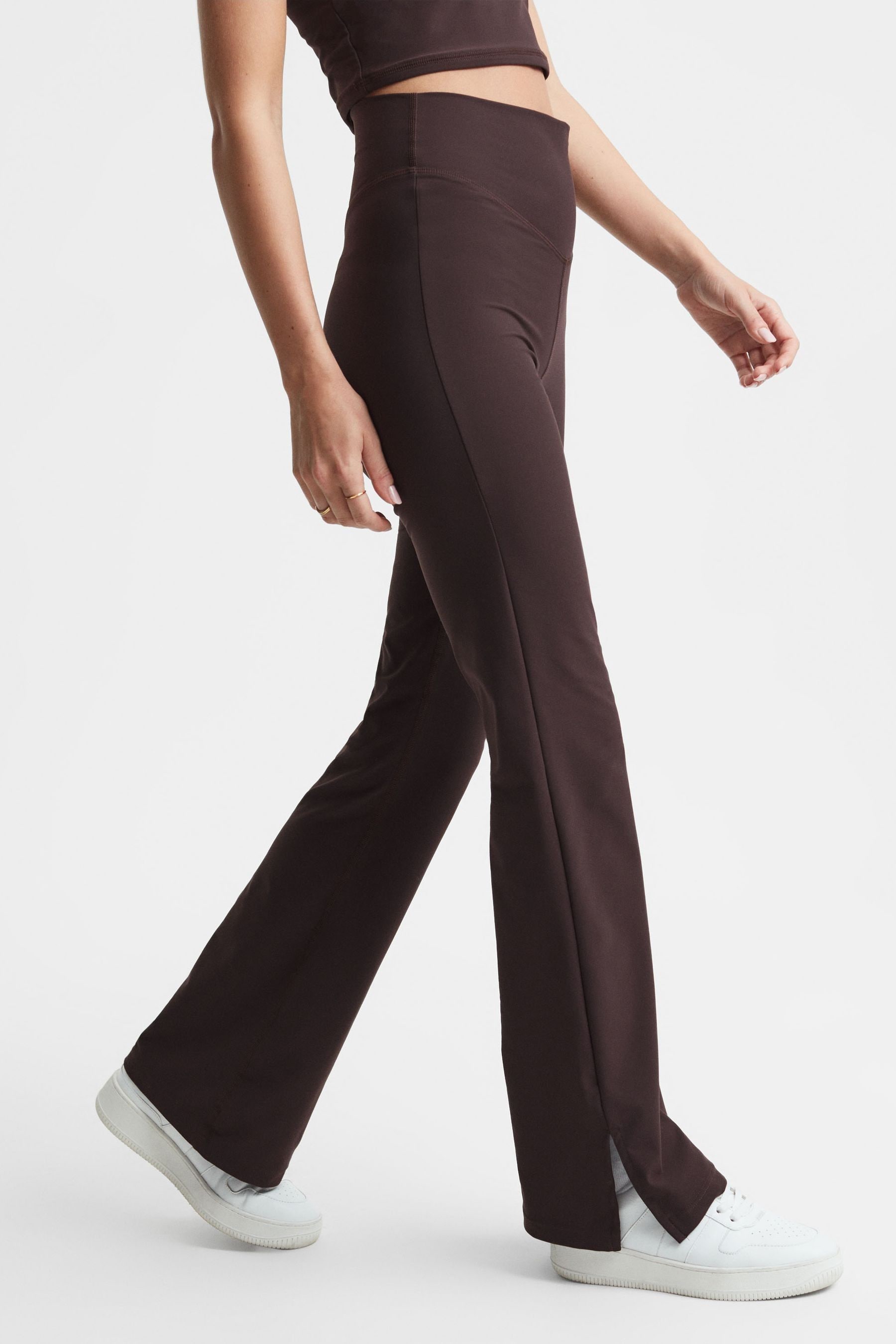 The Upside Florence - High Rise Flared Leggings, Brown