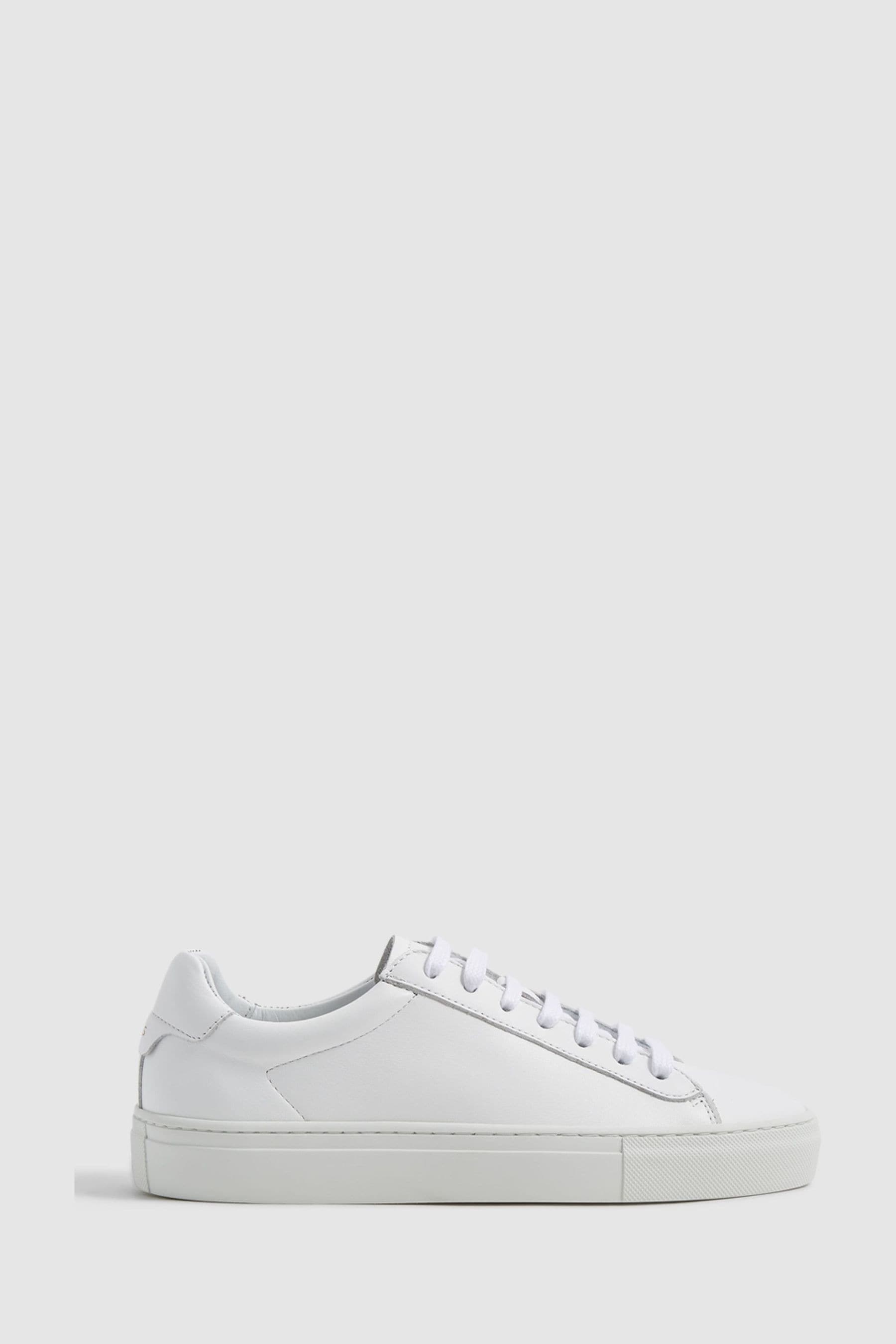 Reiss Finley Platform Leather Low-top Trainers In White