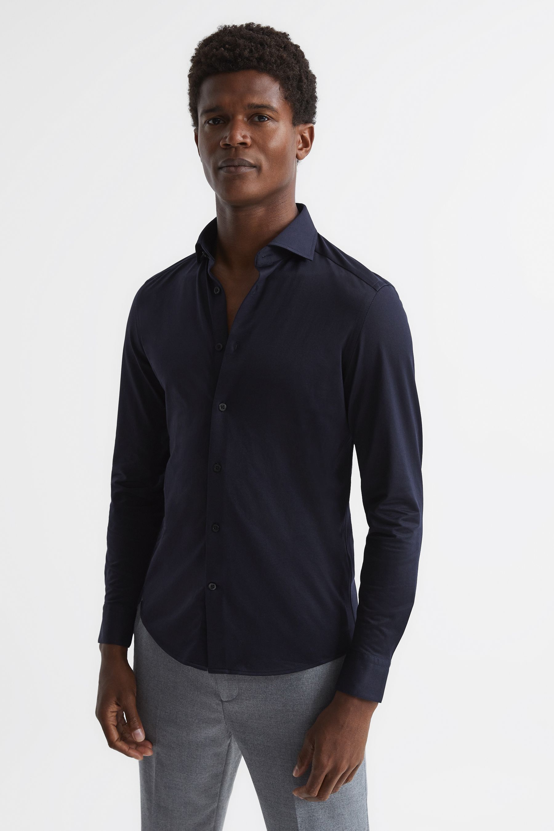 Reiss Greenwich Slim Fit Oxford Shirt In Navy