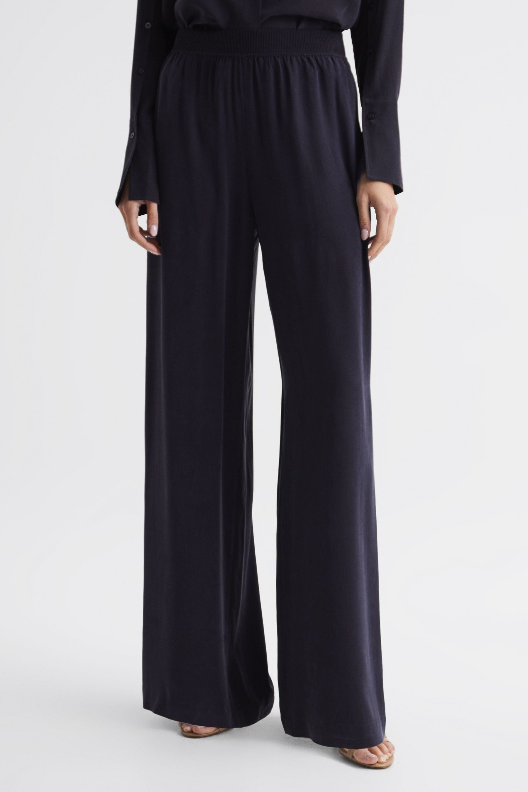 Silk wide leg trousers uk online
