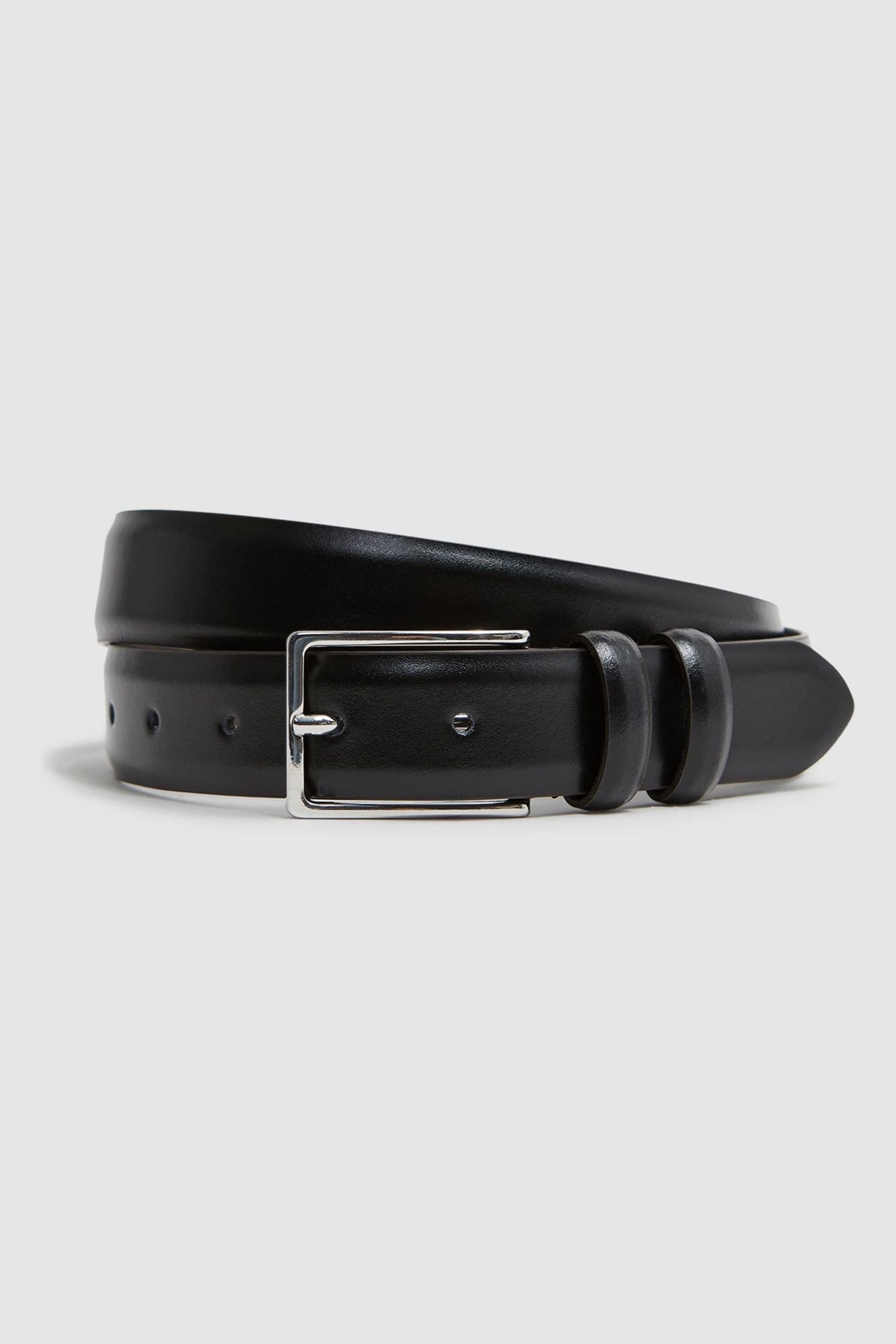 Reiss Mens Black Dante Adjustable Leather Belt | ModeSens