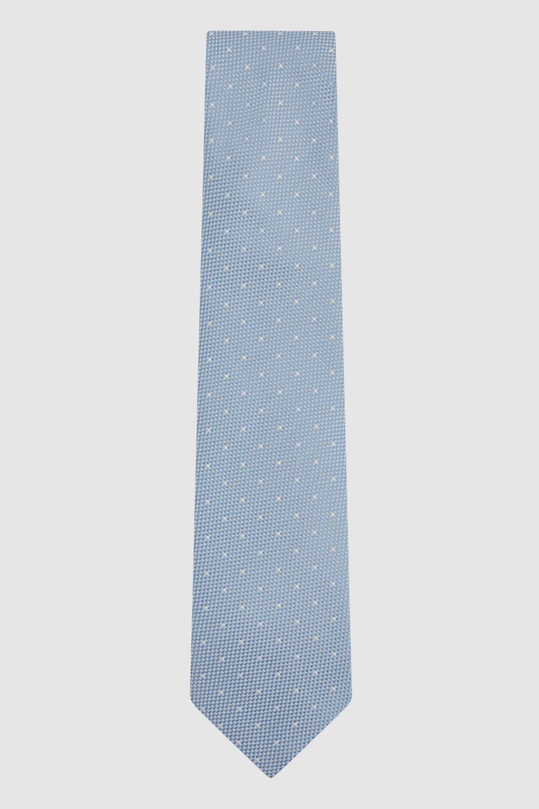Reiss Liam - Soft Blue Polka Dot Tie, One