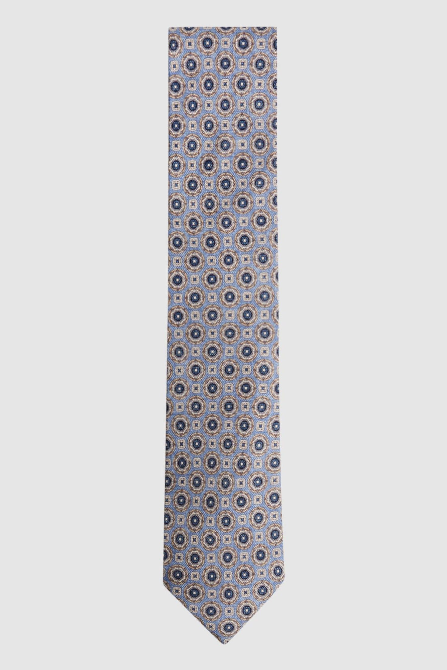 Reiss Asolo Medallion Print Tie In Airforce Blue