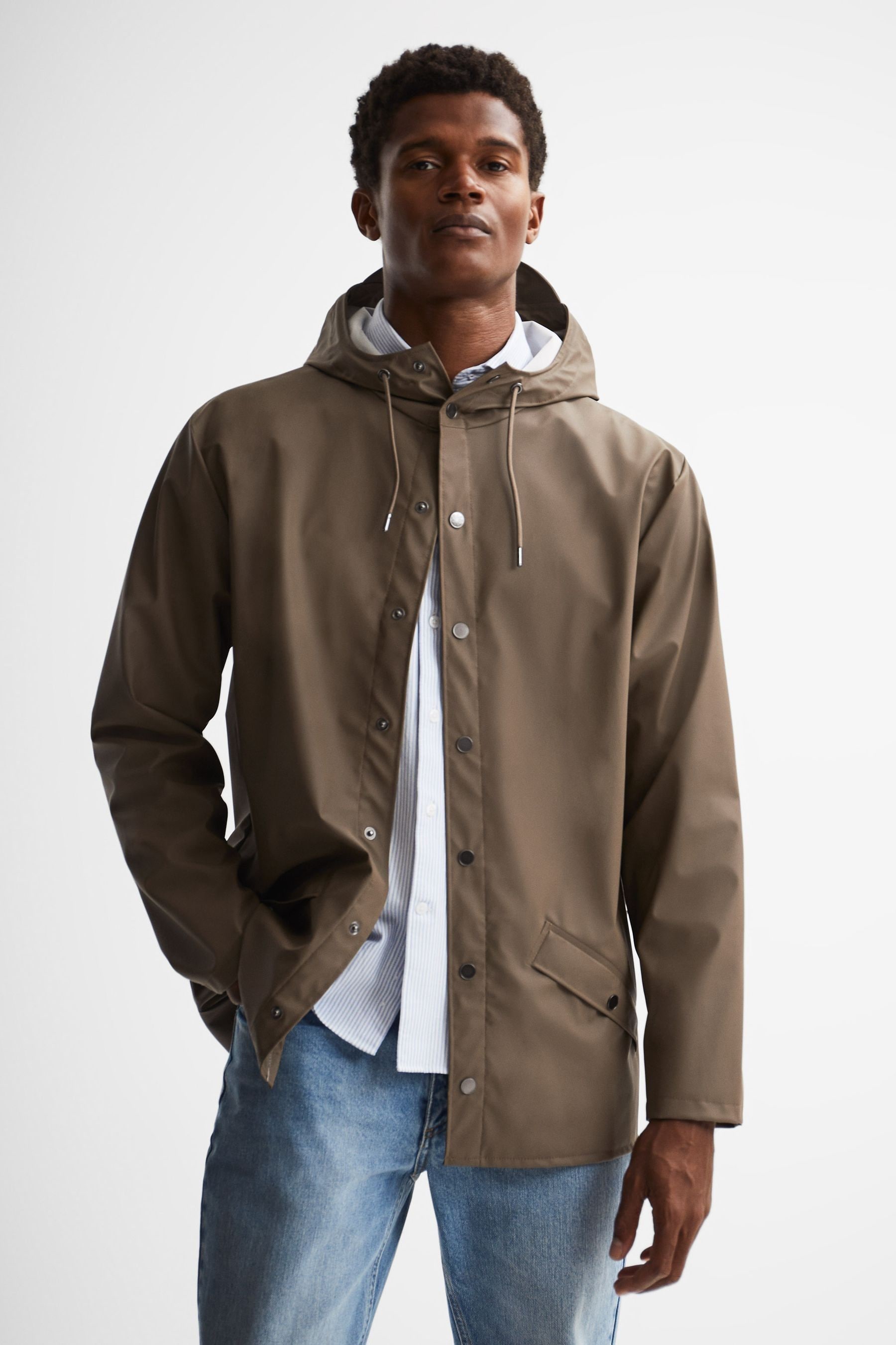 Rains Mid Brown  Hooded Raincoat Jacket
