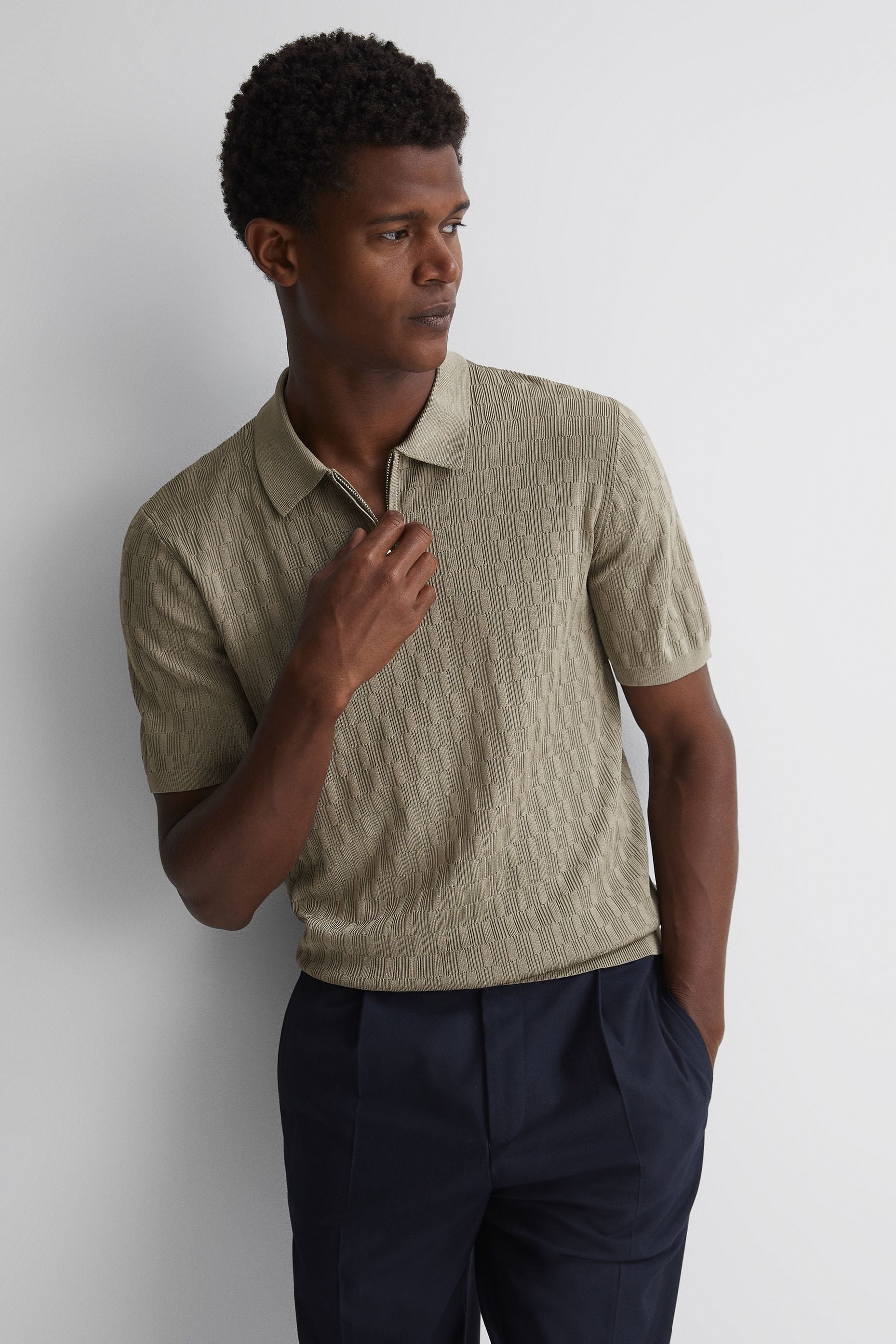 Mens short discount sleeve polo sweater