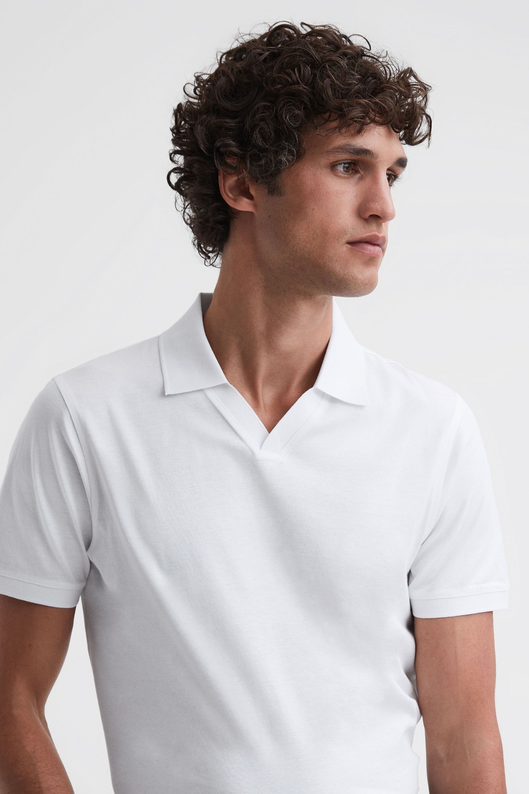 Leeds - White Slim Fit Mercerised Cotton T-Shirt