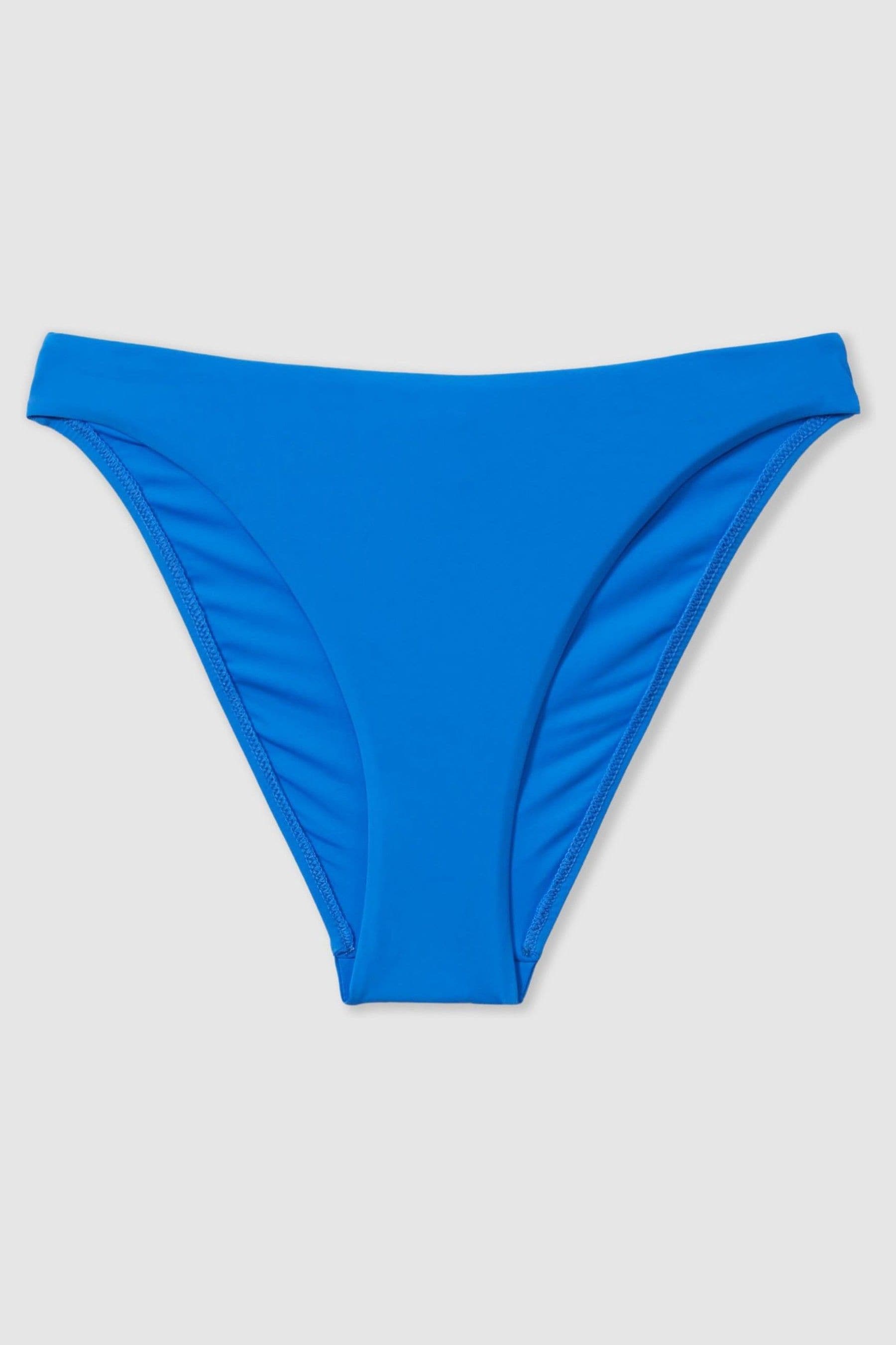 Shop Reiss Blue Carina Mid-rise Bikini Briefs