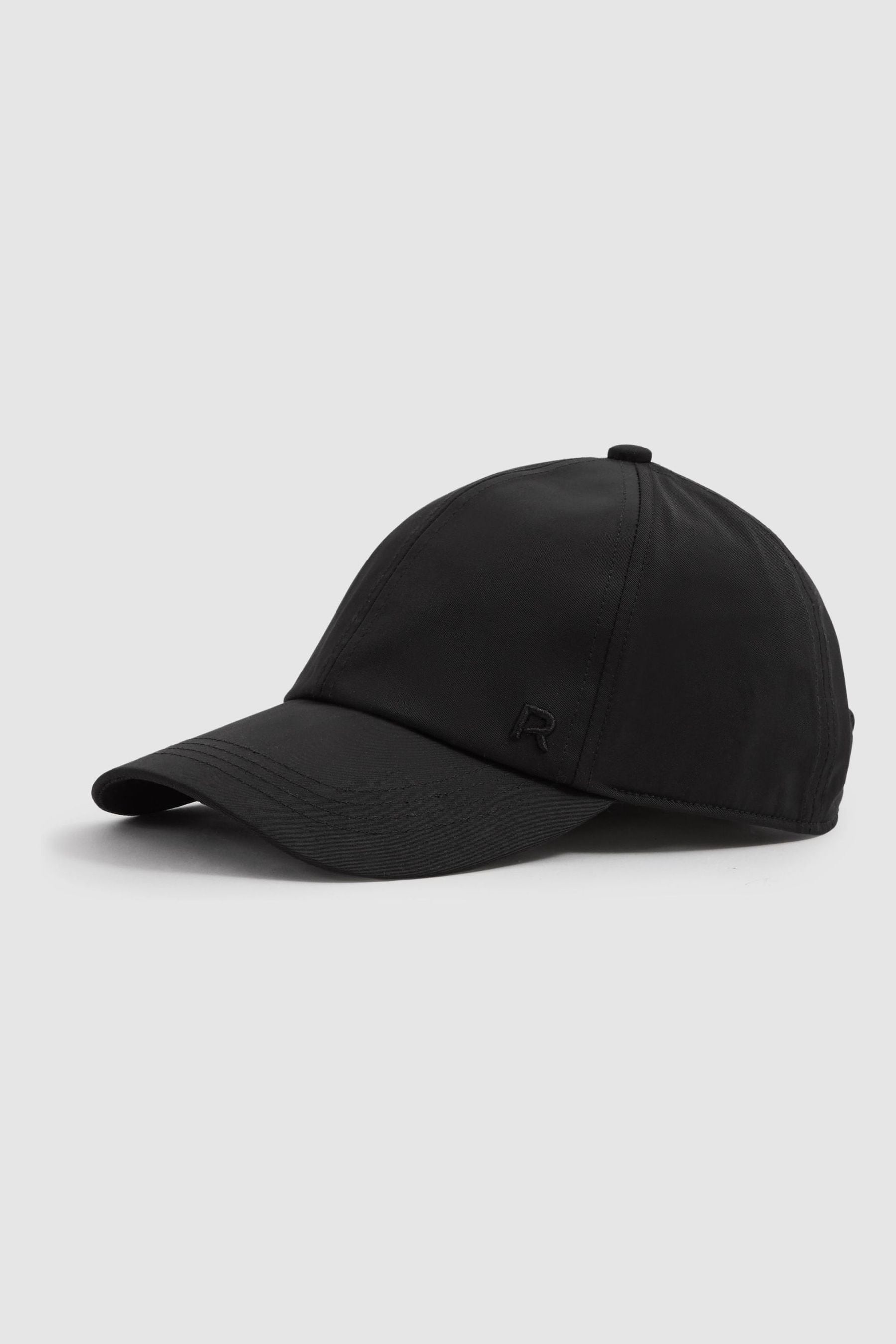 Reiss Black Logo-embroidered Baseball Cap In Black