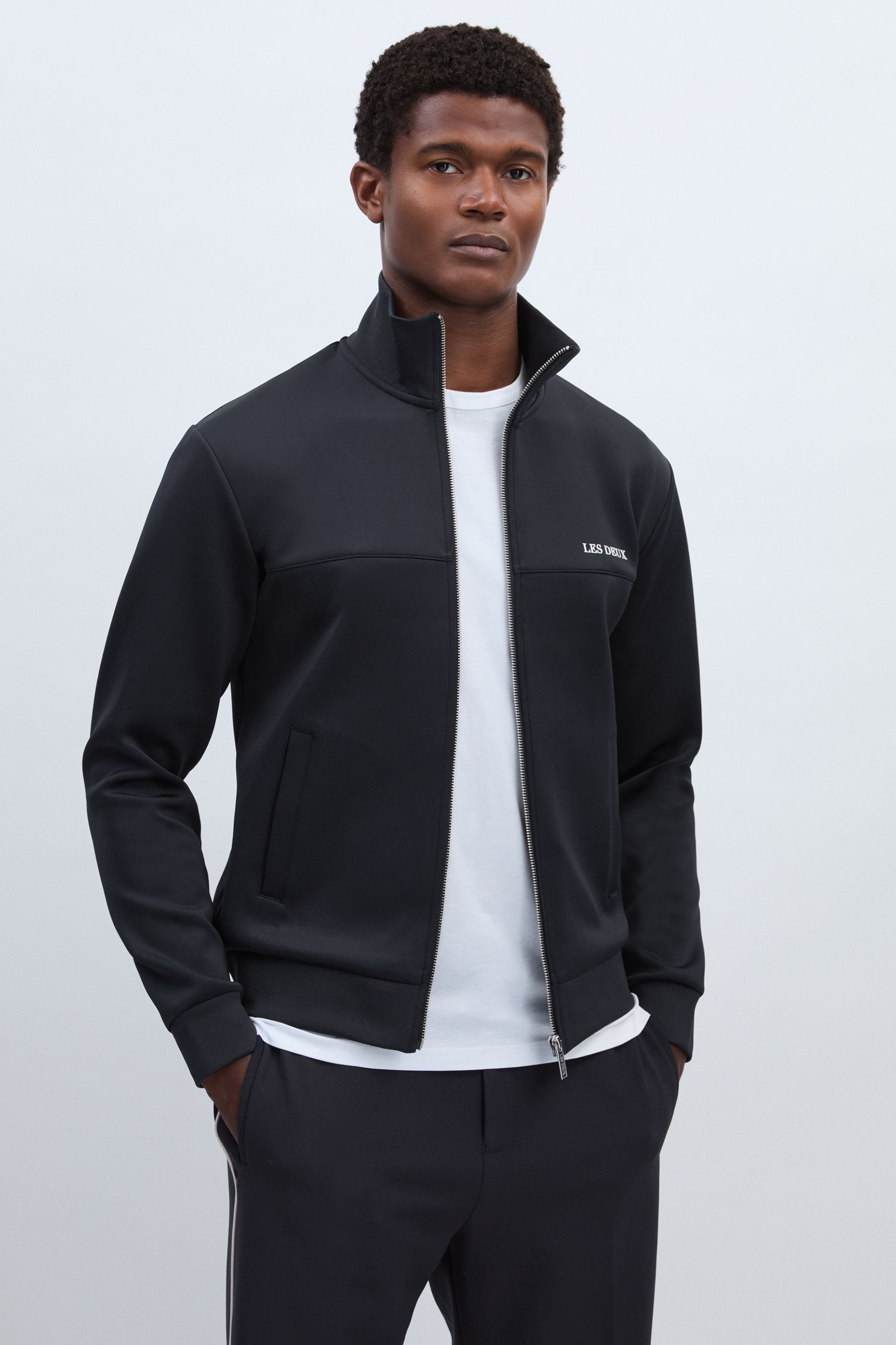 Les Deux Navy Zip-through Track Jacket In Navy