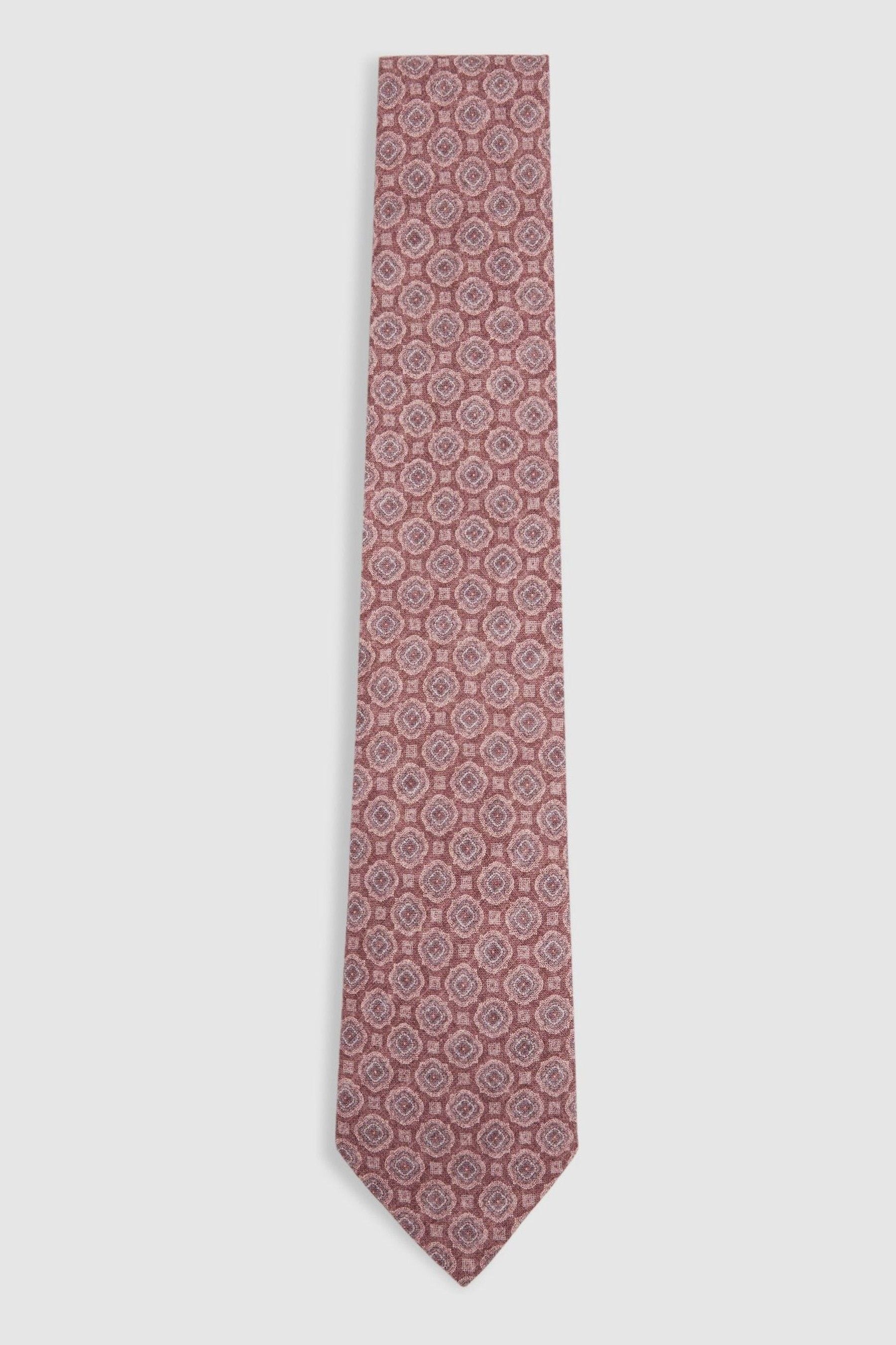 Shop Reiss Dusty Pink Noto Silk Floral Medallion Tie