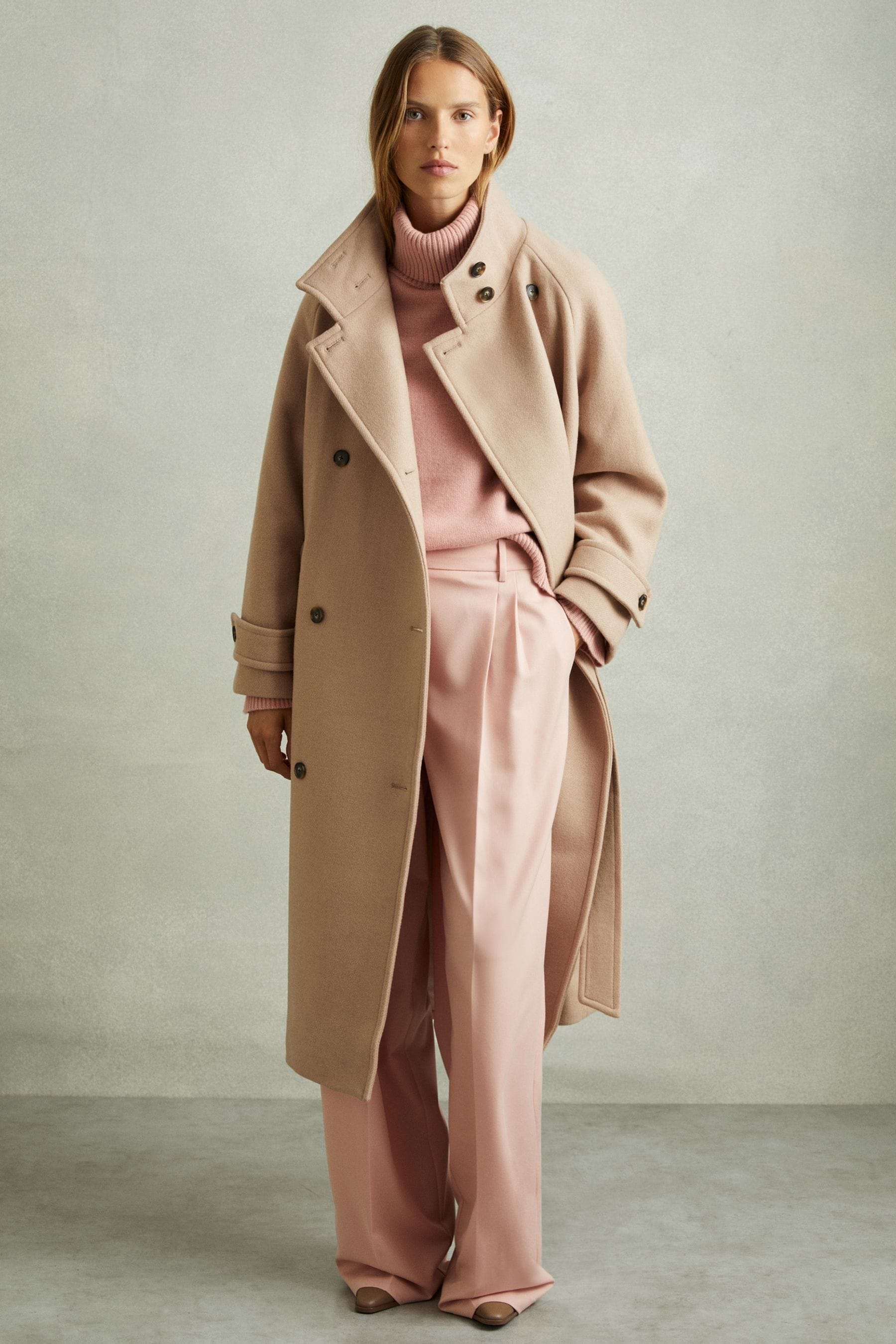 Neutral wool coat store