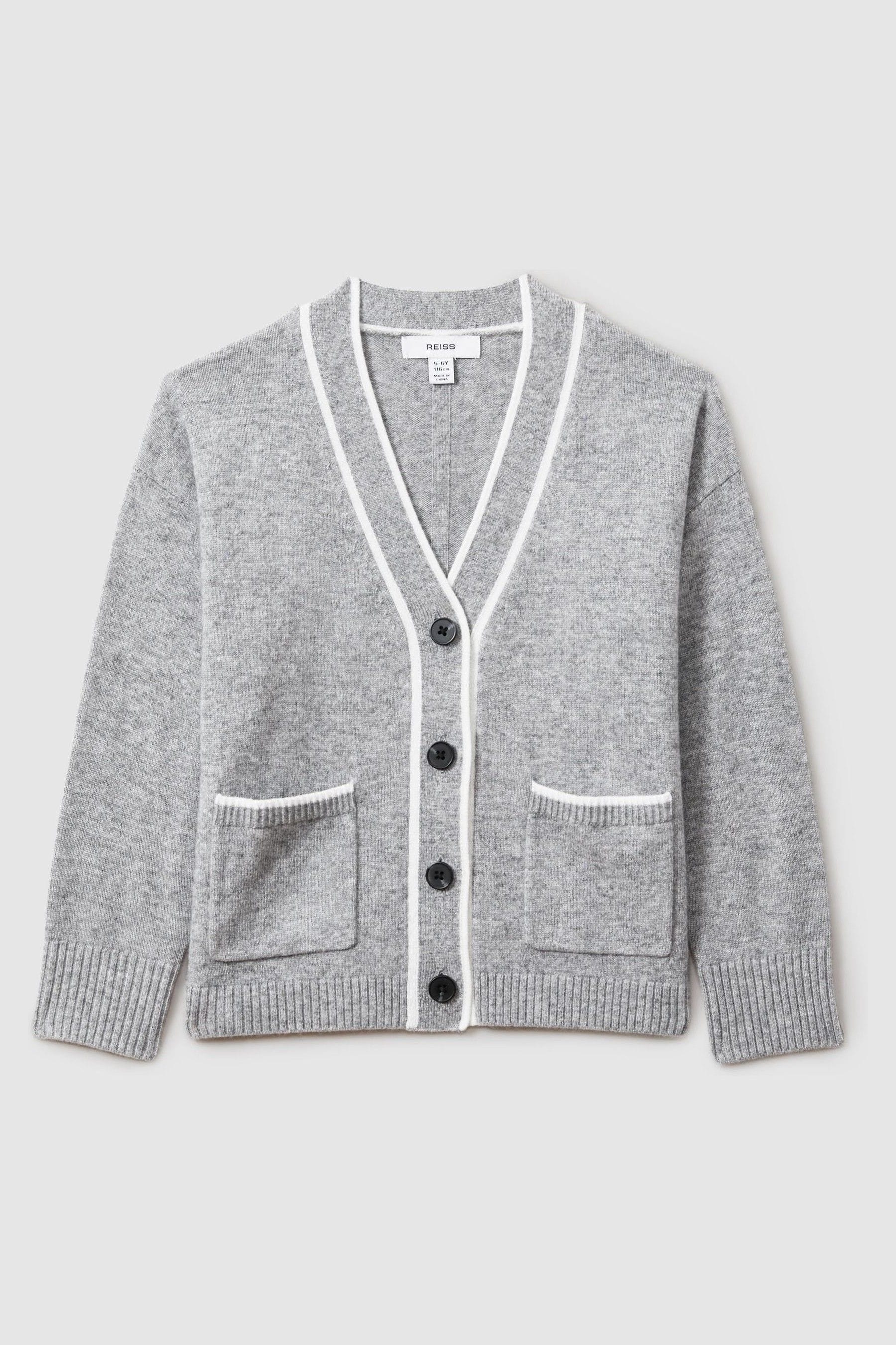 Reiss Grey 13-14 yrs Relaxed Wool-cashmere Cardigan,