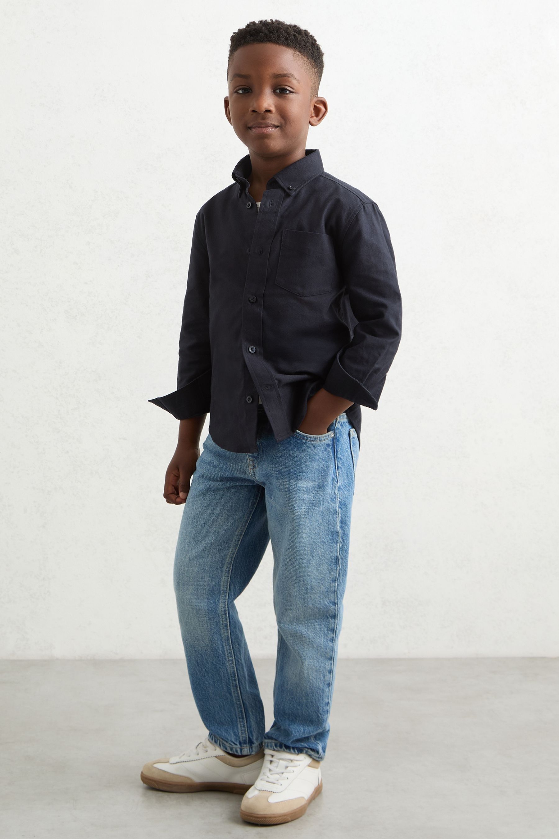 Reiss Oxford Shirt Cotton In Navy
