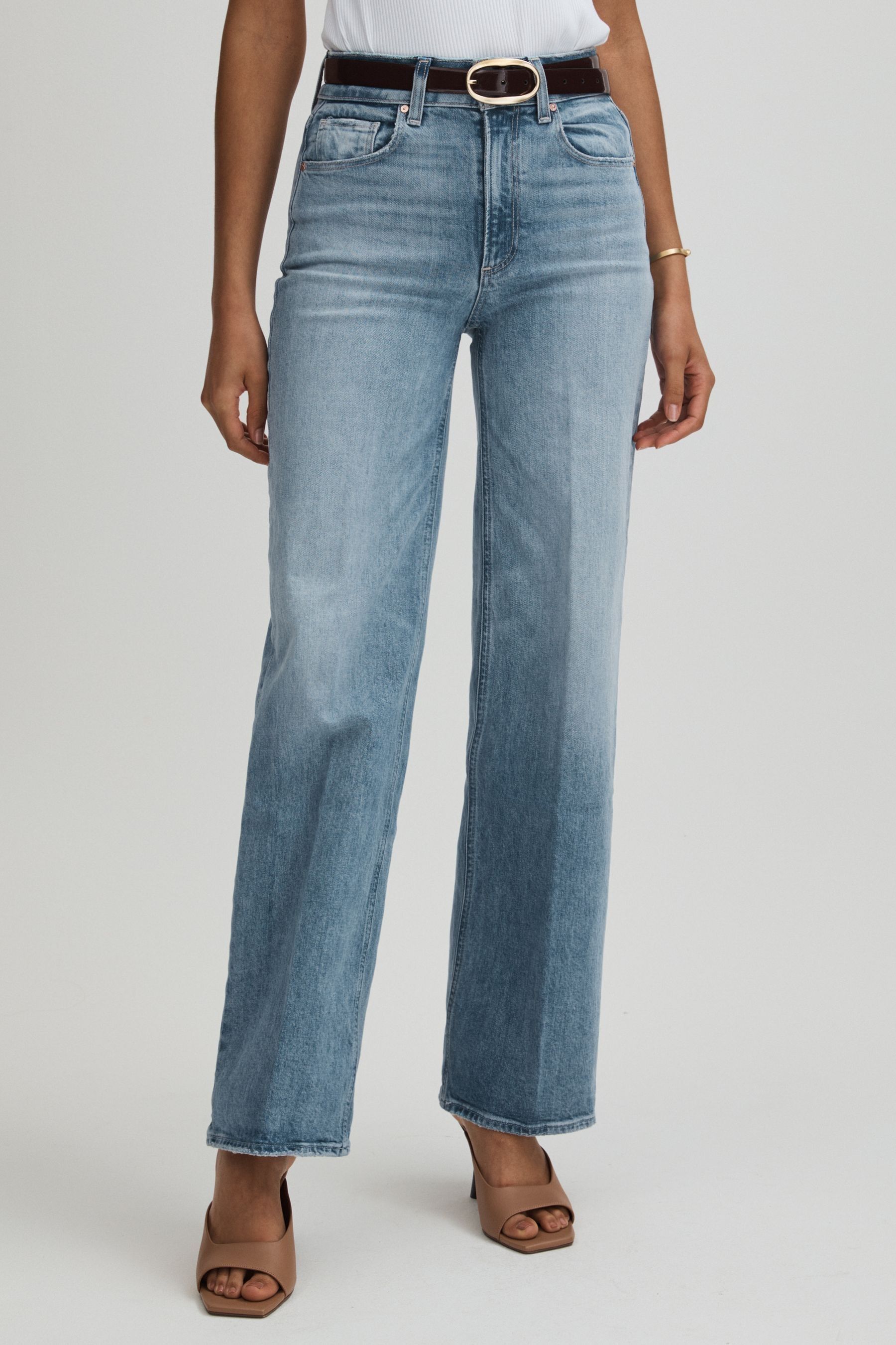 Paige Vintage Wash Sasha Wide-leg Jeans In Magnifique Blue